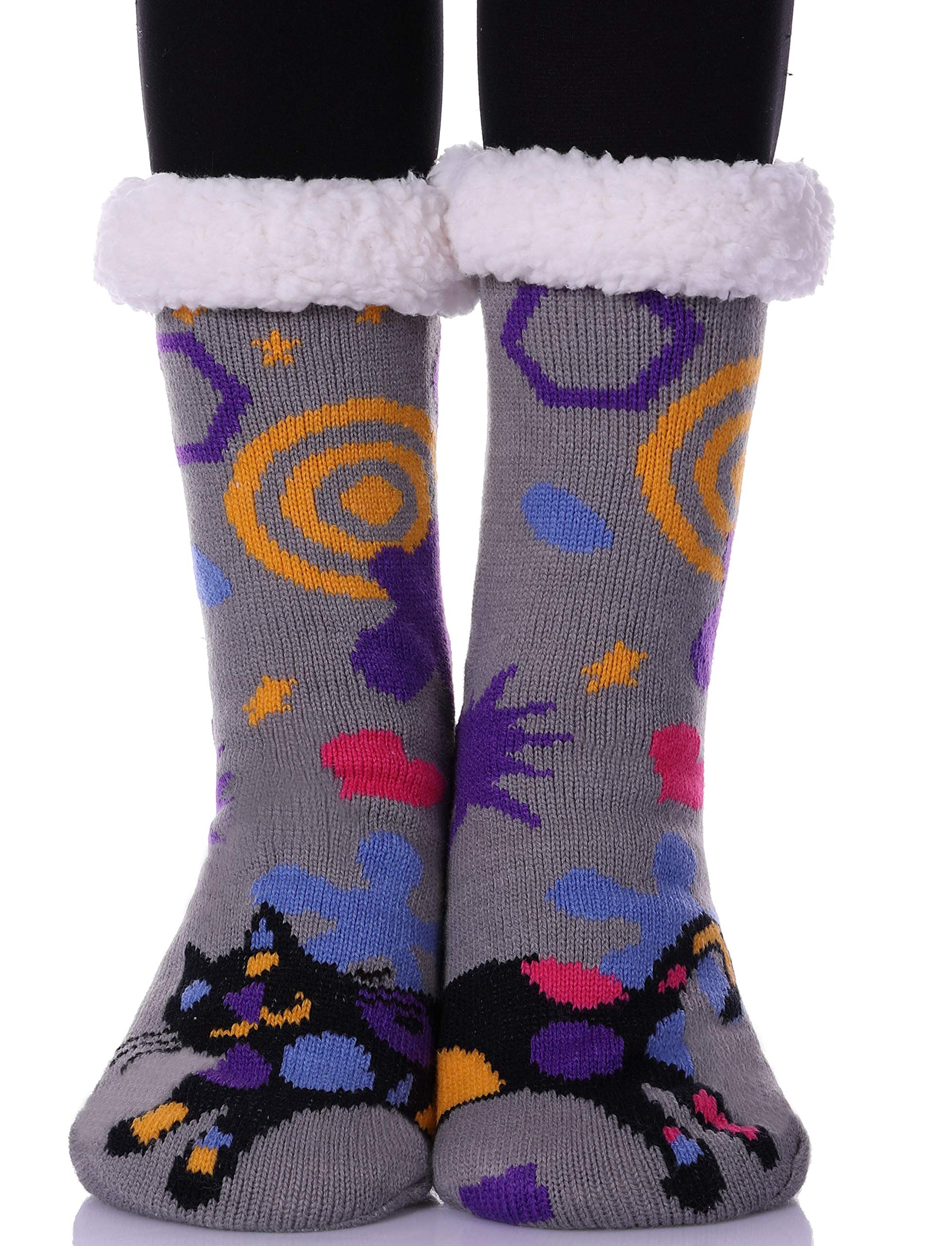 Non-Slip Slipper Socks for Women - Cozy Fleece-Lined Winter Warmth for Home & Lounge