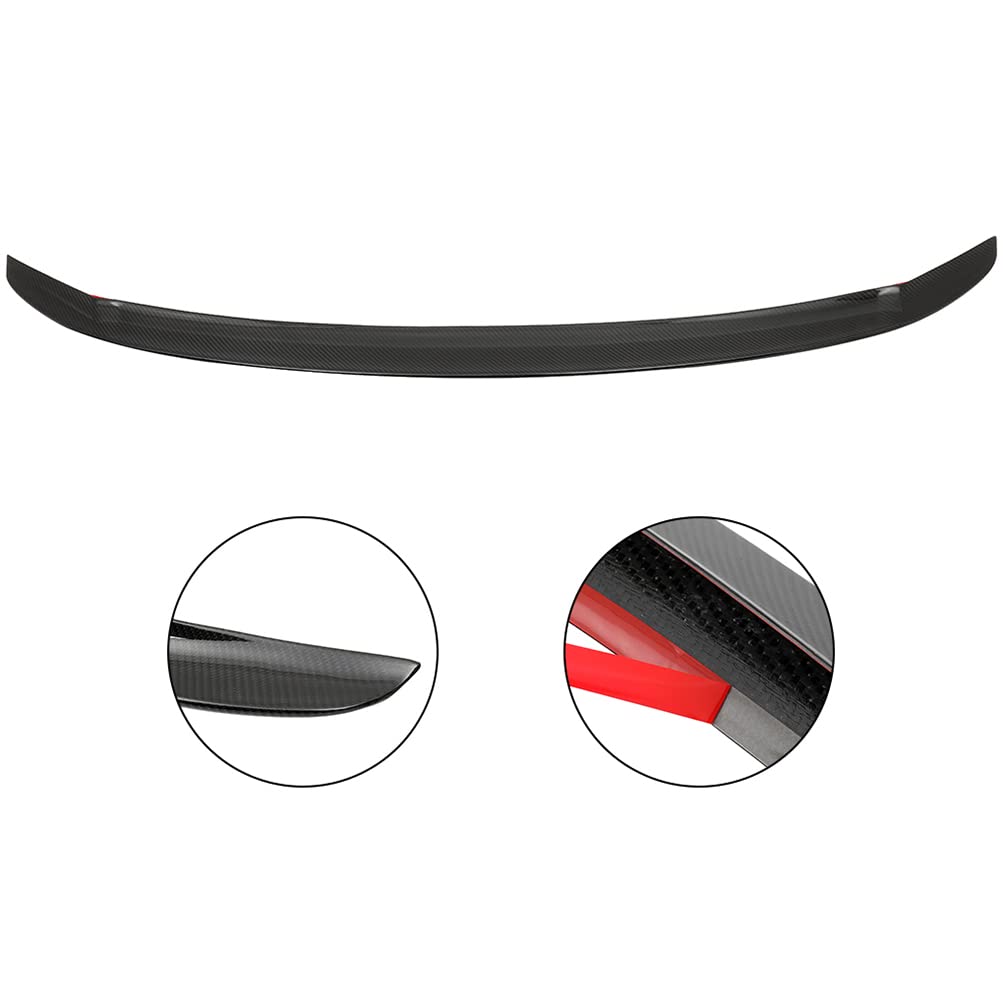 Carbon Fiber Rear Trunk Lip Spoiler for 2021-2022 Hyundai Elantra - Stylish Boot Wing Tail Deck Spoiler for Enhanced Aerodynamics & Sporty Look | Perfect for Car Enthusiasts & Custom Upgrades