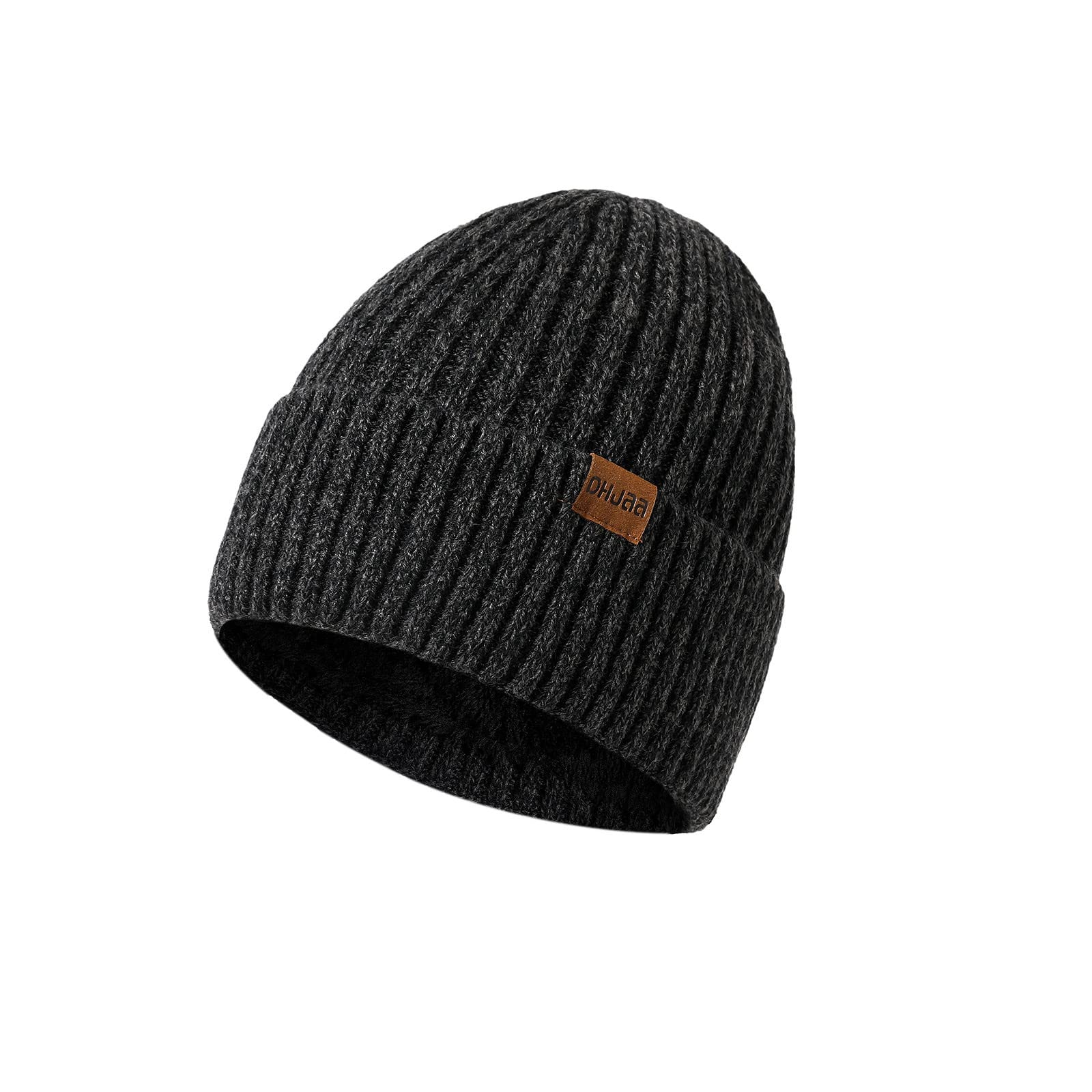 Thermal Winter Beanie Hats for Men - Soft Knit Fleece Lined Cold Weather Running Hats - Warm Outdoor Skiing, Hiking & Snow Sports Accessories