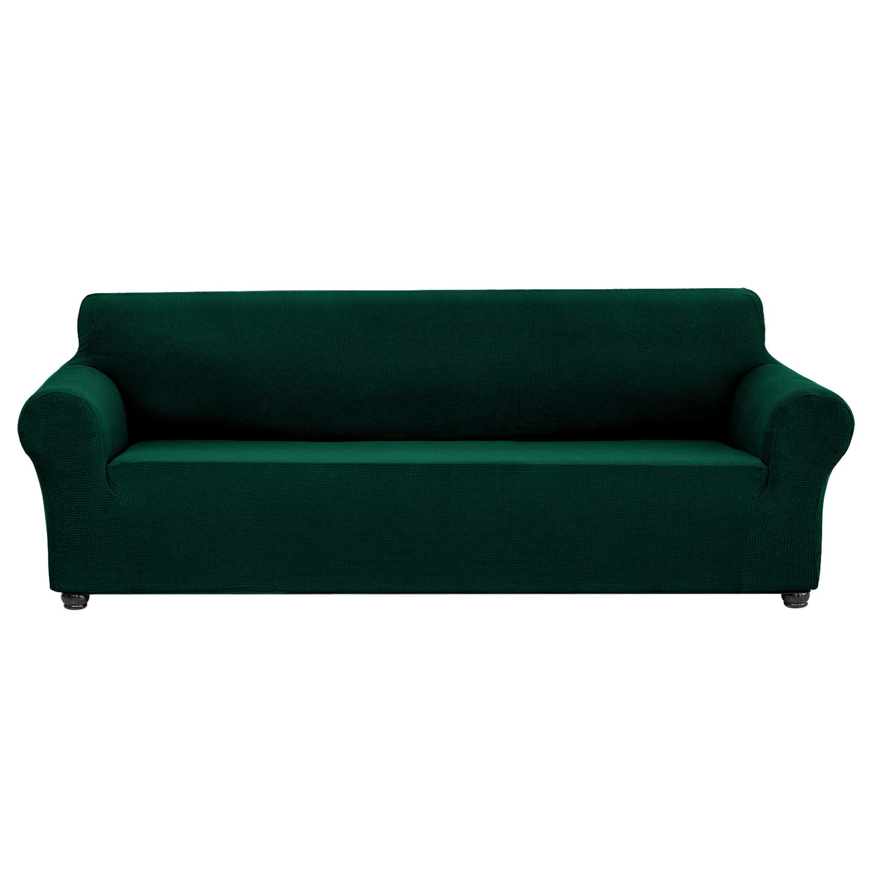 Joccun 4-Seater Stretch Sofa Slipcover - Water Repellent Jacquard Fabric Couch Cover for 4-Cushion Couches, XXLarge Furniture Protector for Living Room (Hunter Green) - Perfect for Homes with Kids & Pets, Protects Against Spills & Stains
