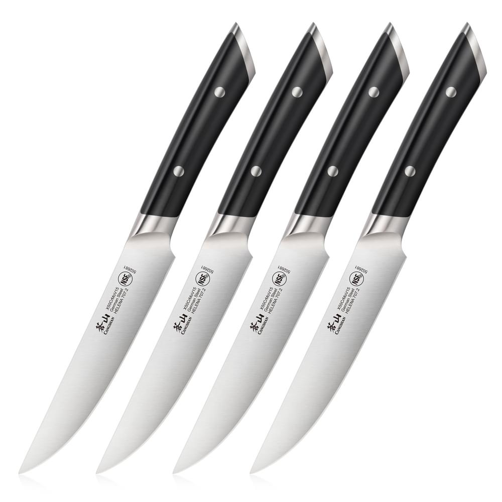 Premium Helena Steak Knives Set - 4-Piece High-Carbon Stainless Steel Steak Knives with Ergonomic Handles for Perfect Slicing | Ideal for BBQ, Dinner Parties & Steakhouse-Style Dining at Home