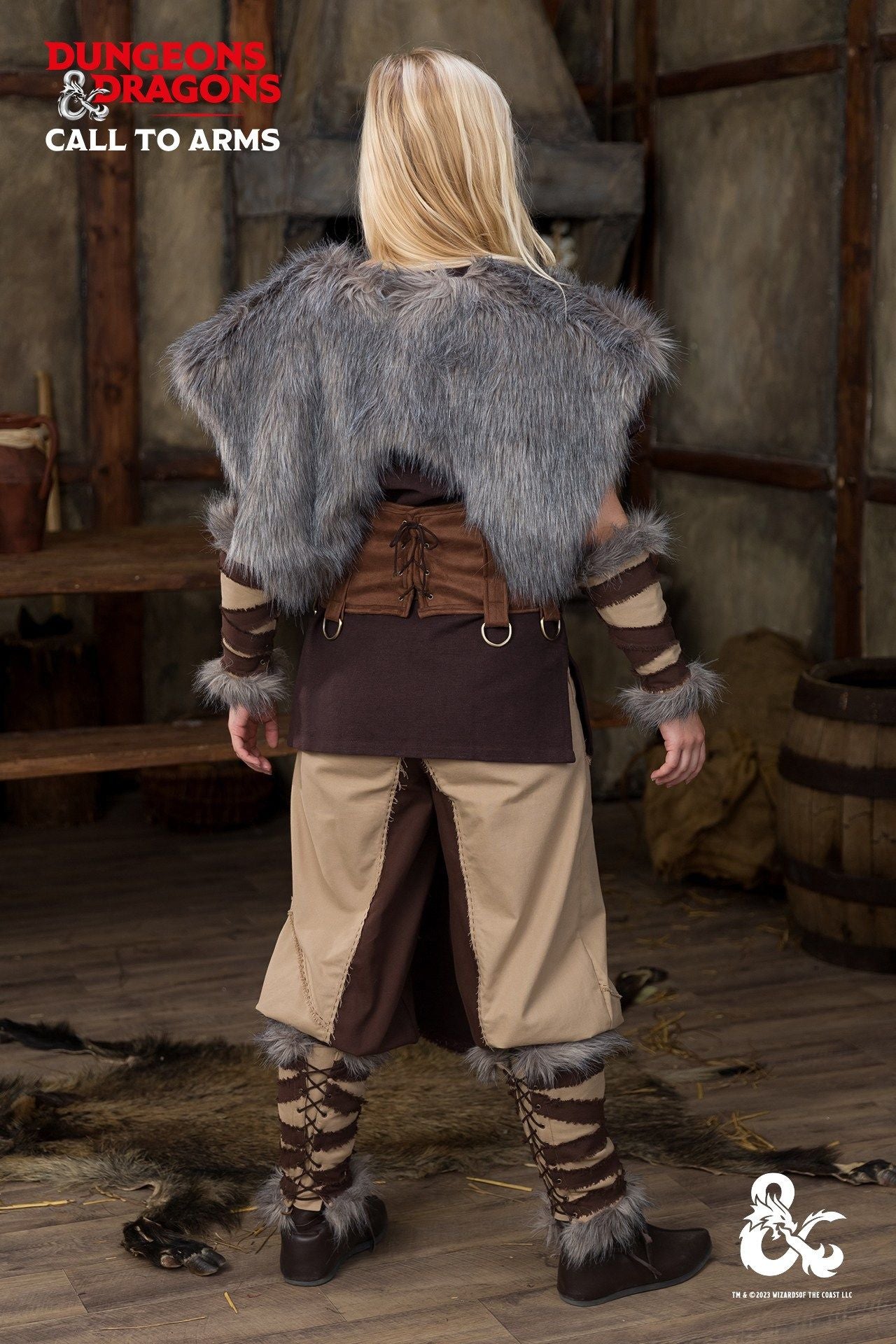 Dungeons & Dragons Barbarian Costume Set - Brown Hemp Outfit for Cosplay, LARP & Fantasy Role-Playing Games | Medieval Warrior Garments for Halloween & Renaissance Fairs