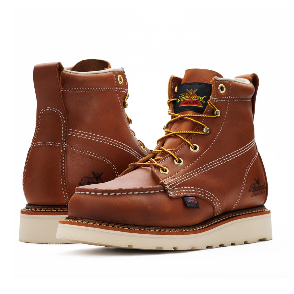 Thorogood 6” Women's Work Boots - American Heritage Full-Grain Leather with Comfort Insoles & Slip-Resistant Wedge Outsoles - Made in USA - Perfect for Construction, Landscaping & Outdoor Work