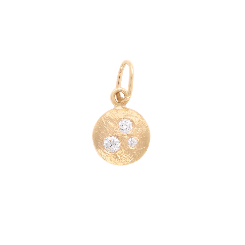 Dancing Diamond Boulder Disc Charm Necklace - Elegant Pendant for Women, Perfect for Parties, Weddings & Special Occasions
