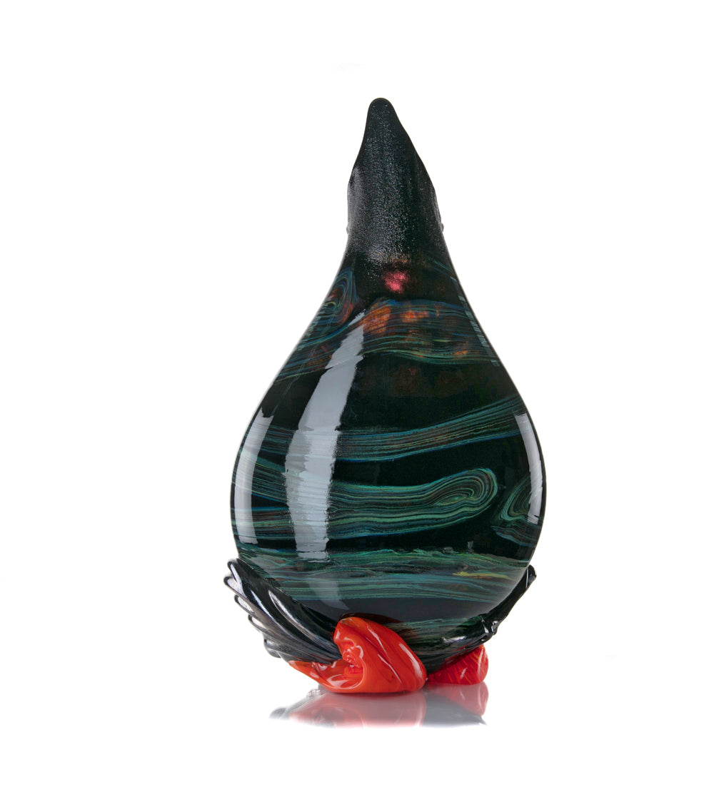 Daniel Moe Black Lava Trail 1 Glass Vessel - Modern Home Decor, Unique Centerpiece for Dining Table, Living Room, or Office