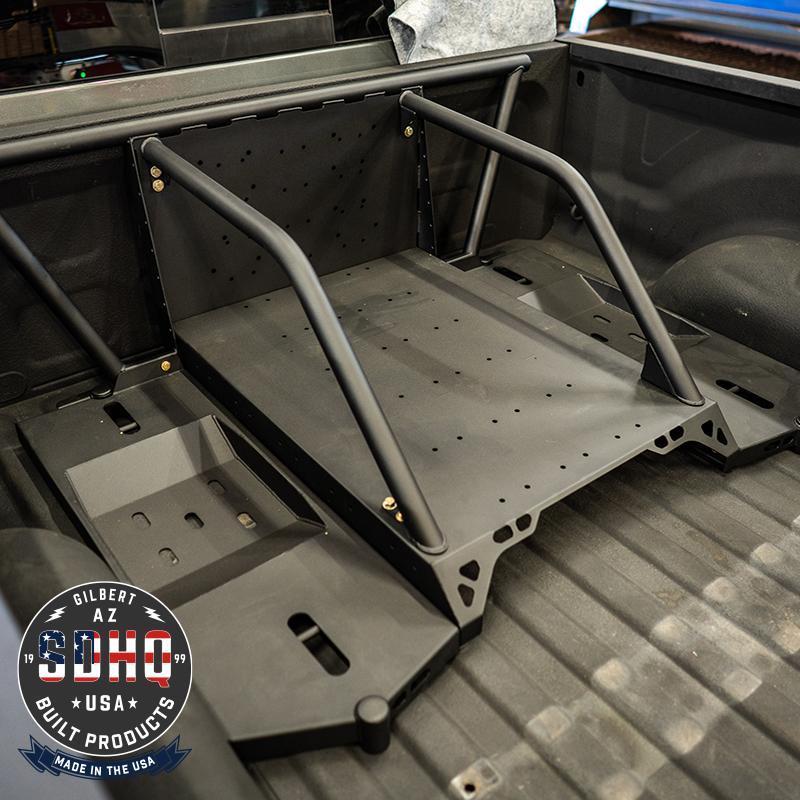 SDHQ Built-In Bed Chase Rack for 2019-2025 Ram 2500/3500 Heavy Duty Trucks | Off-Road Gear Storage & Adventure Accessories