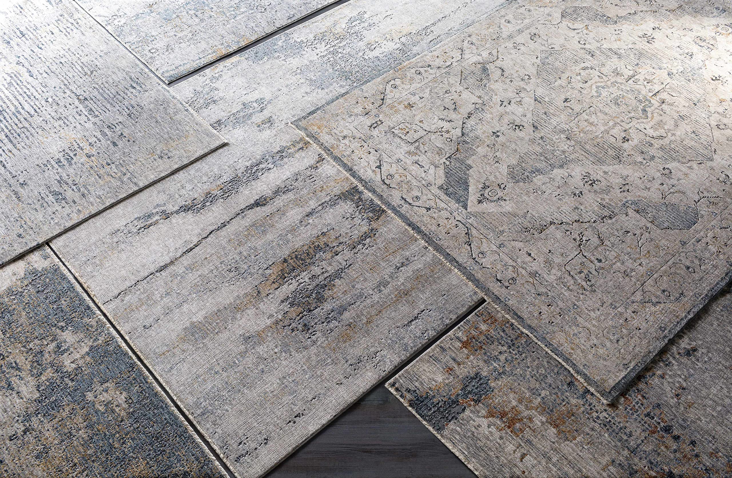 Hauteloom Pence Modern Area Rug 2' x 3' - Soft Beige Gray Blue Non-Slip Living Room Bedroom Rug - Perfect for Home Decor, Dorm & Office Spaces