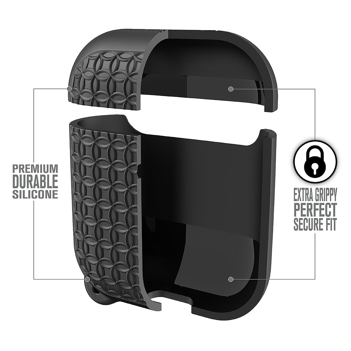 Premium AirPods 1 & 2 Protective Case with Keychain - Durable Cover for Apple AirPods 1st & 2nd Generation - Perfect for Travel, Gym & Everyday Use