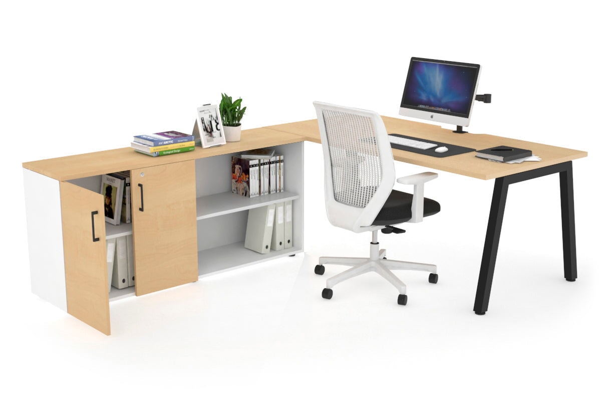 Quadro A Executive Office Chair - Black Frame with Cable Scallop [1600L x 800W] - Ergonomic Desk Chair for Home Office & Conference Room