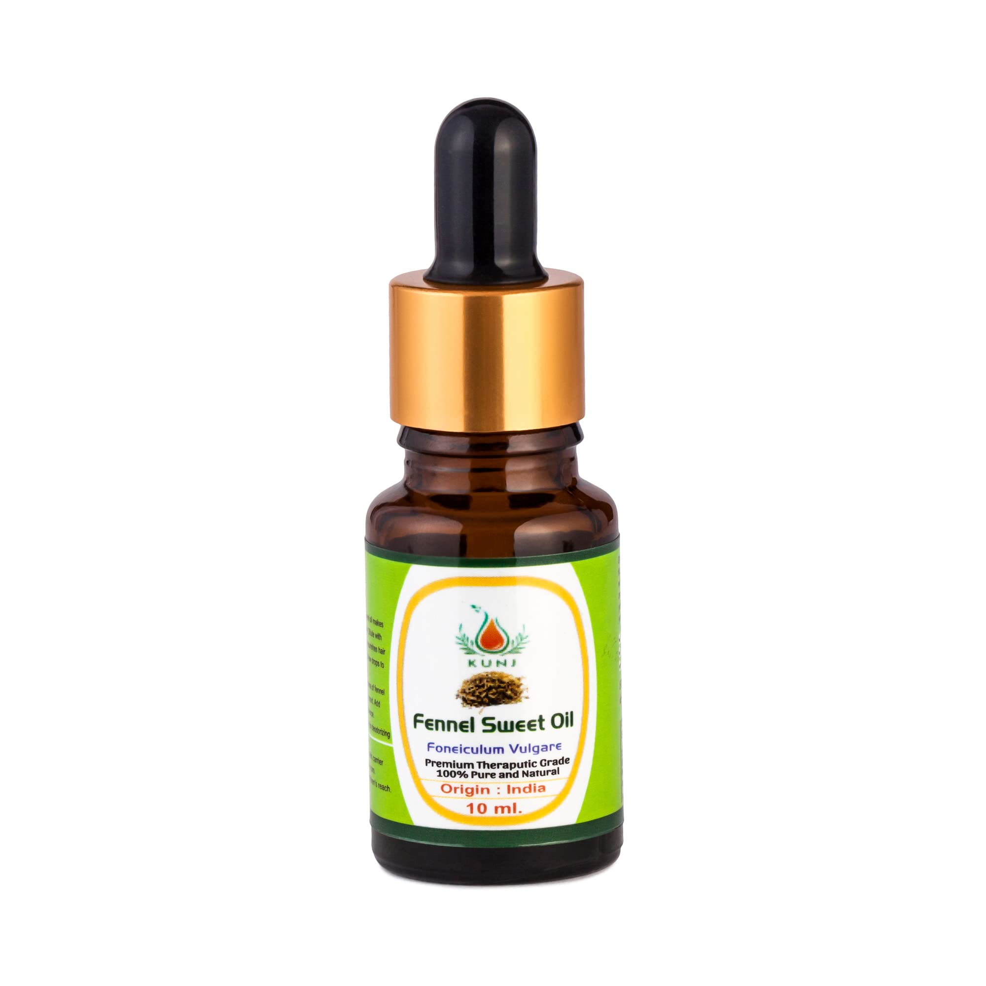 100% Pure & Natural Fennel Sweet Essential Oil (Foeniculum Vulgare) - Undiluted Therapeutic Grade, Steam Distilled for Skin Care, Hair Growth & Aromatherapy - 10ml Bottle for Massage, Diffuser & DIY Beauty Products