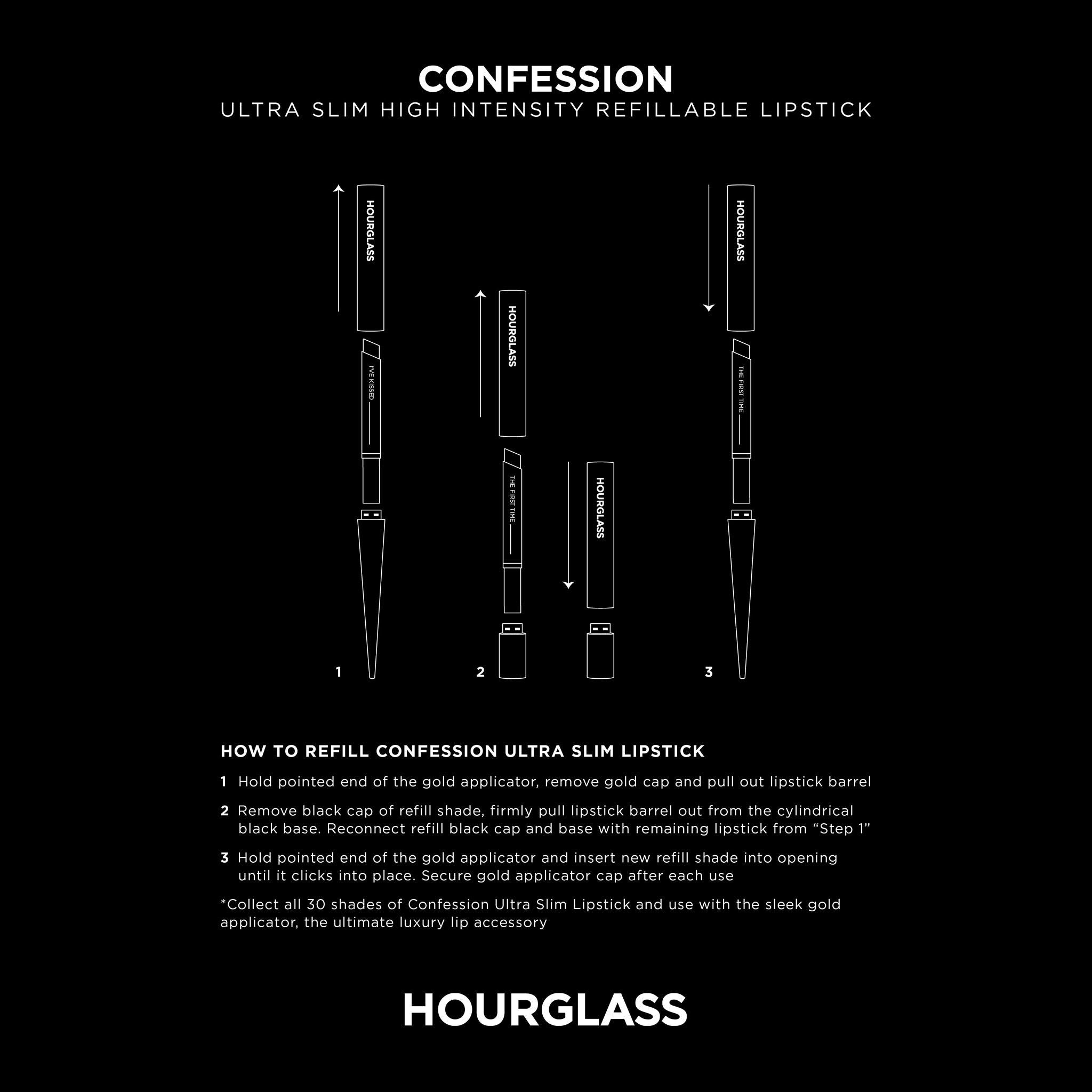 Confession Ultra Slim Refillable Lipstick - High Intensity Long Lasting Matte & Glossy Finish - Perfect for Everyday Wear, Date Night & Special Occasions