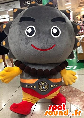 SPOTSOUND Mascot Big Gray Man Cannonball Plush Toy - Cute Japanese Anime Character Collectible for Home Decor, Office Desk, and Gift Giving