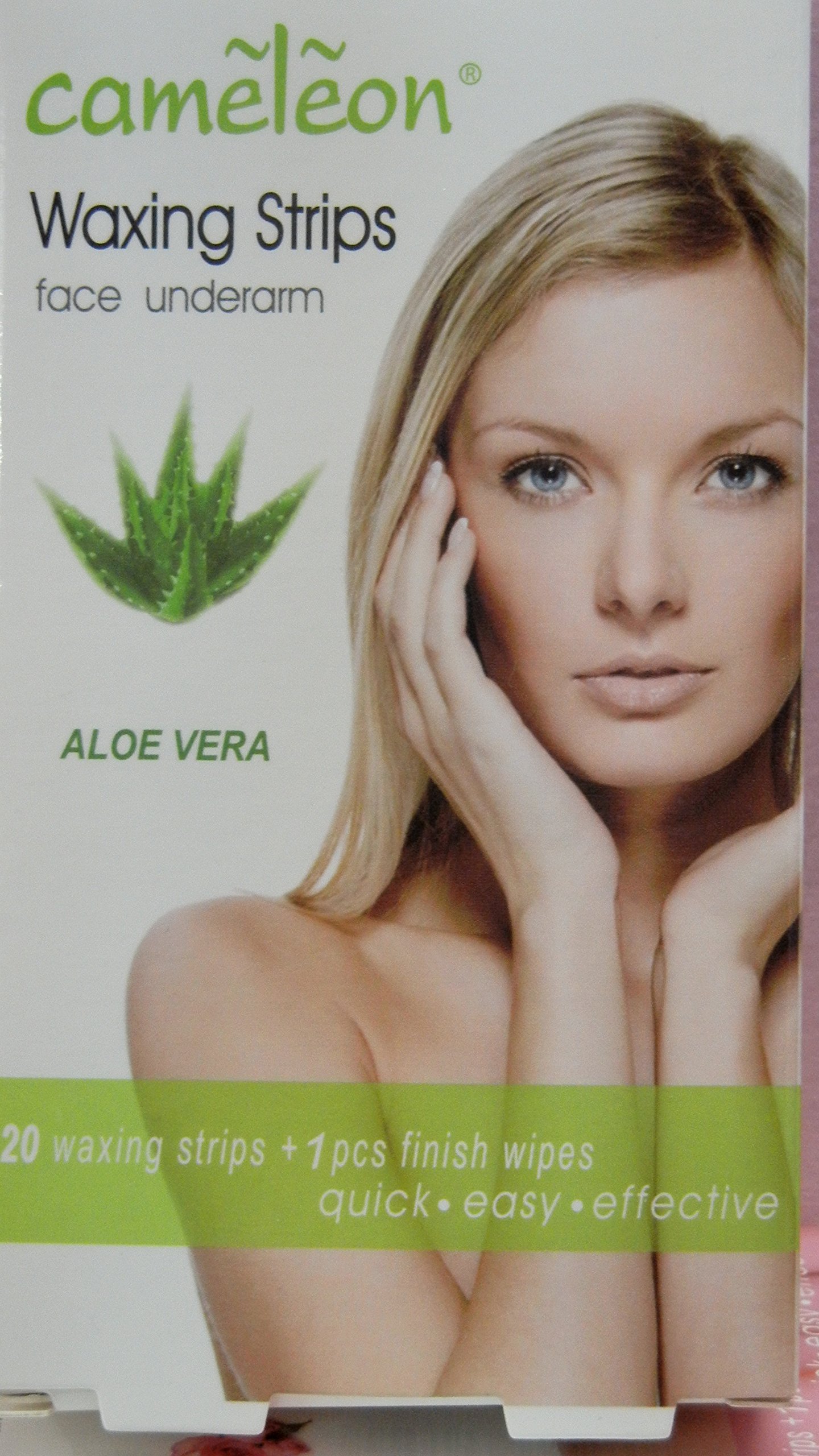 Premium Aloe Vera Women's Waxing Strips for Face & Underarms - 20 Count Pack | Gentle Hair Removal for Smooth Skin at Home