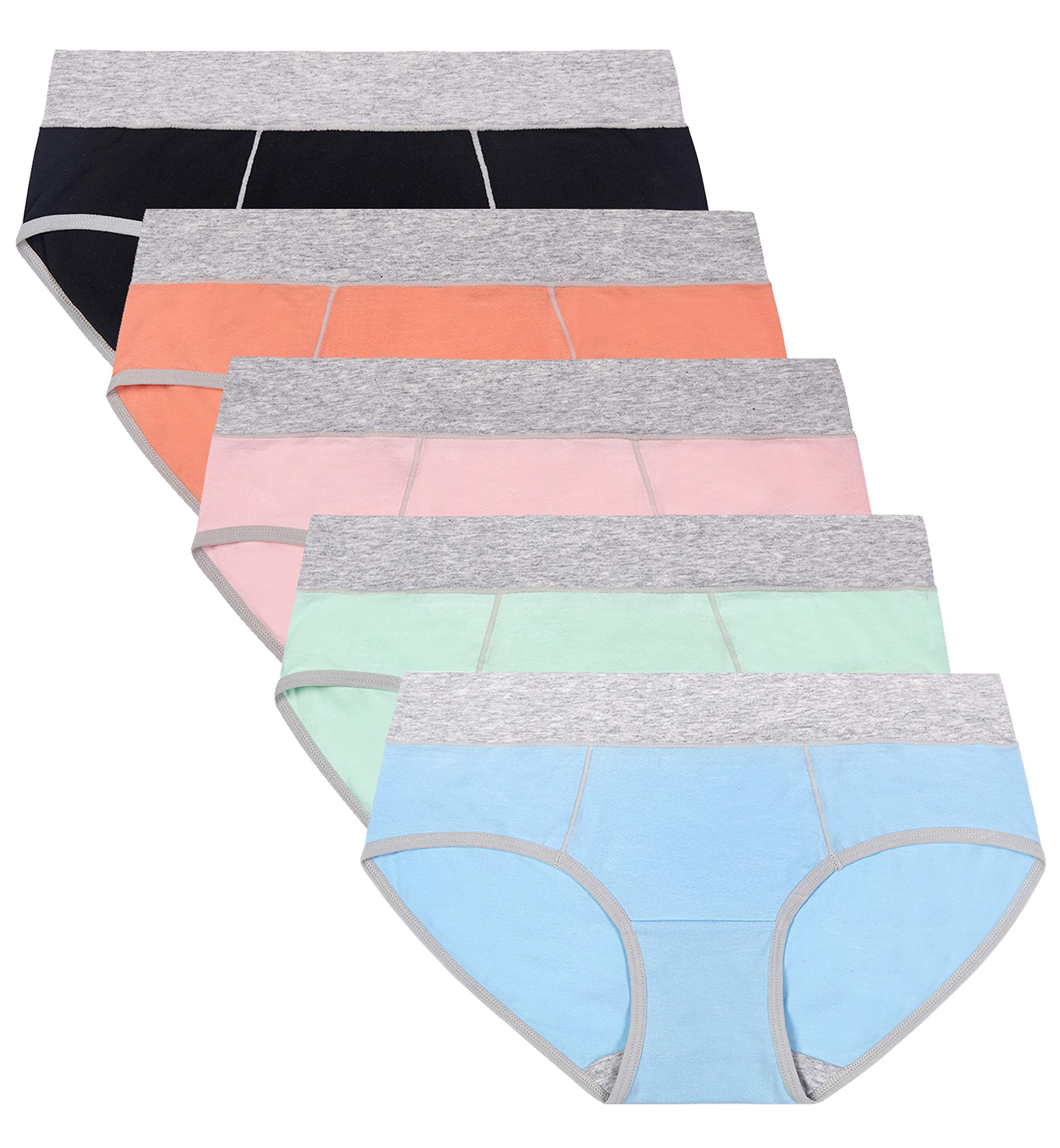 TUTUESTHER Women's Cotton Underwear Pack - Mid Rise Full Coverage Briefs for Ladies & Girls | Soft & Breathable Everyday Panties | Perfect for Work, Gym & Sleep