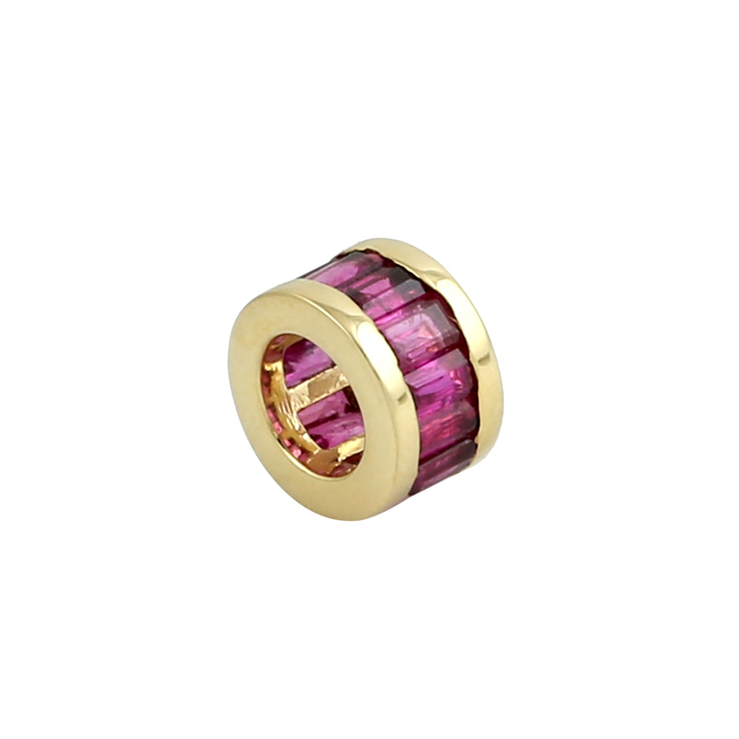 14K Yellow Gold Baguette Ruby Gemstone Channel Set Jewelry for Men & Women - Perfect for Weddings, Anniversaries, and Special Occasions