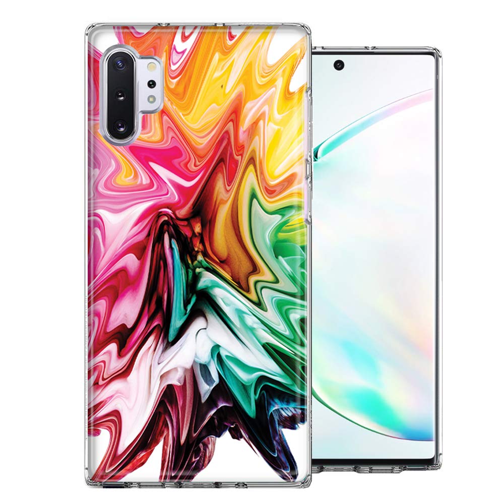 Samsung Galaxy Note 10 Plus Case - Rainbow Flower Abstract Design Double Layer Protective Cover | Shockproof & Scratch Resistant | Perfect for Everyday Use, Travel & Outdoor Activities