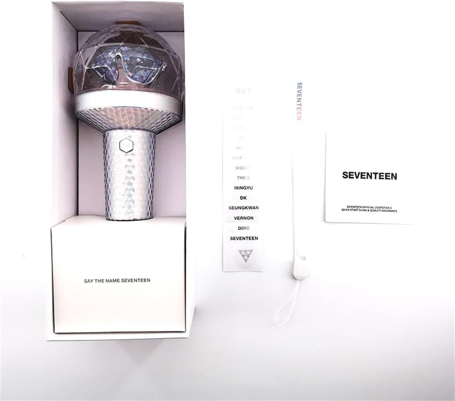 Official SEVENTEEN Lightstick Ver.2 - K-Pop Concert Glow Stick with 13 Colors & Bluetooth Control - Perfect for SVT Carat Fans, Concerts, Fan Meetings & K-Pop Collections