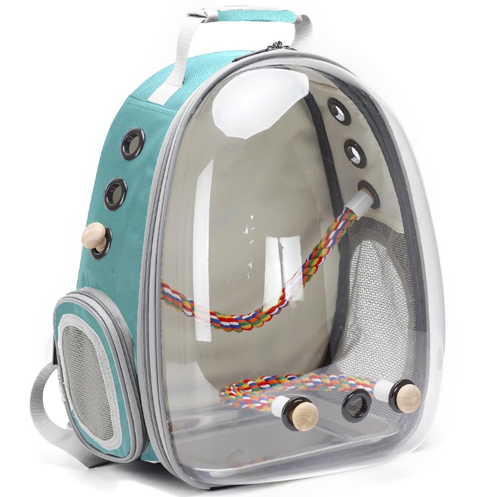 Bird Carrier Backpack for Small Birds - Portable Travel Cage with Stainless Steel Tray & Perch - Perfect for Parrots, Cockatiels, and Pet Birds - Ideal for Hiking, Camping, and Vet Visits