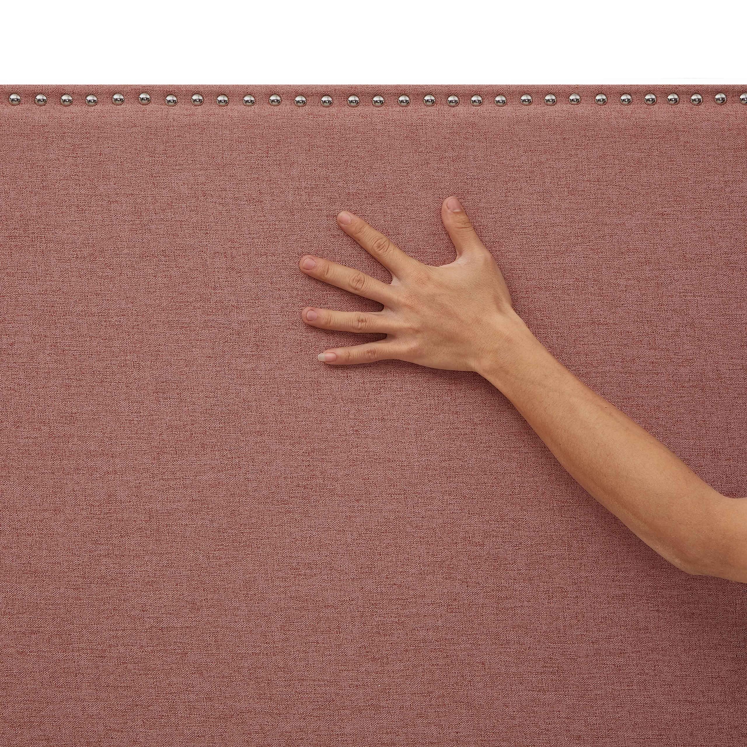 Ball & Cast Upholstered Headboard for King/Queen/Full Size Beds - Soft Pink Fabric Bed Frame Headboard | Perfect for Master Bedroom, Guest Room & Apartment Decor