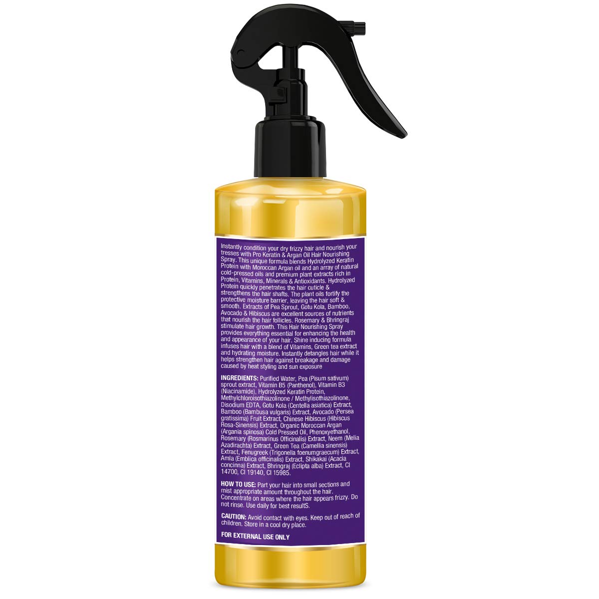 St.Botanica Keratin & Argan Oil Hair Smoothing Spray for Women - 200ml | Frizz Control & Shine Booster | Color Protection | Sulfate & Paraben Free | Perfect for Daily Styling, Heat Protection & Salon-Like Finish