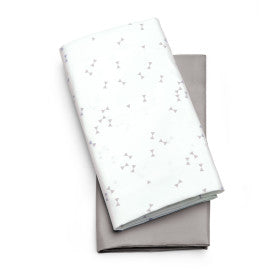 Chicco LullaGo Bassinet Sheets 2 Pack - Soft Breathable Crib Mattress Cover for Baby - Perfect for Nursery, Travel & Overnight Stays