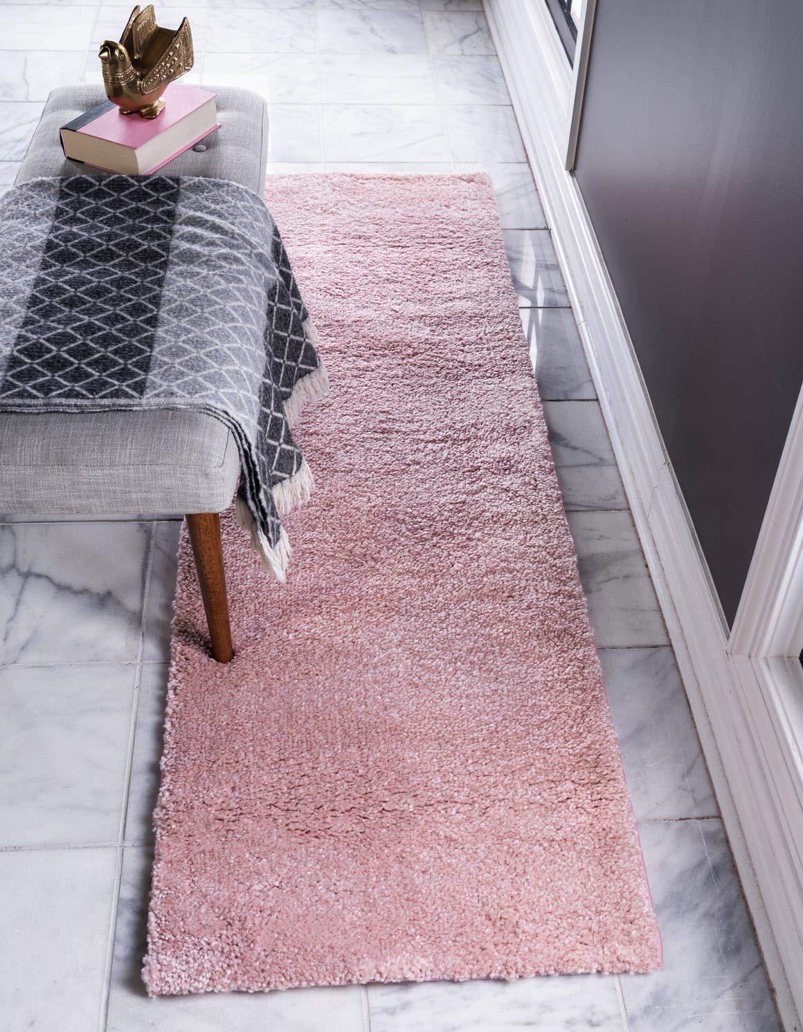 Unique Loom Solo Collection Area Rug - Calabasas Pink Runner 2'2