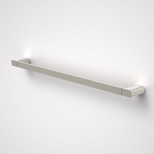 Caroma Luna Single Towel Rail 630mm - Brushed Nickel Finish - Modern Bathroom Towel Holder for Home & Hotel Use