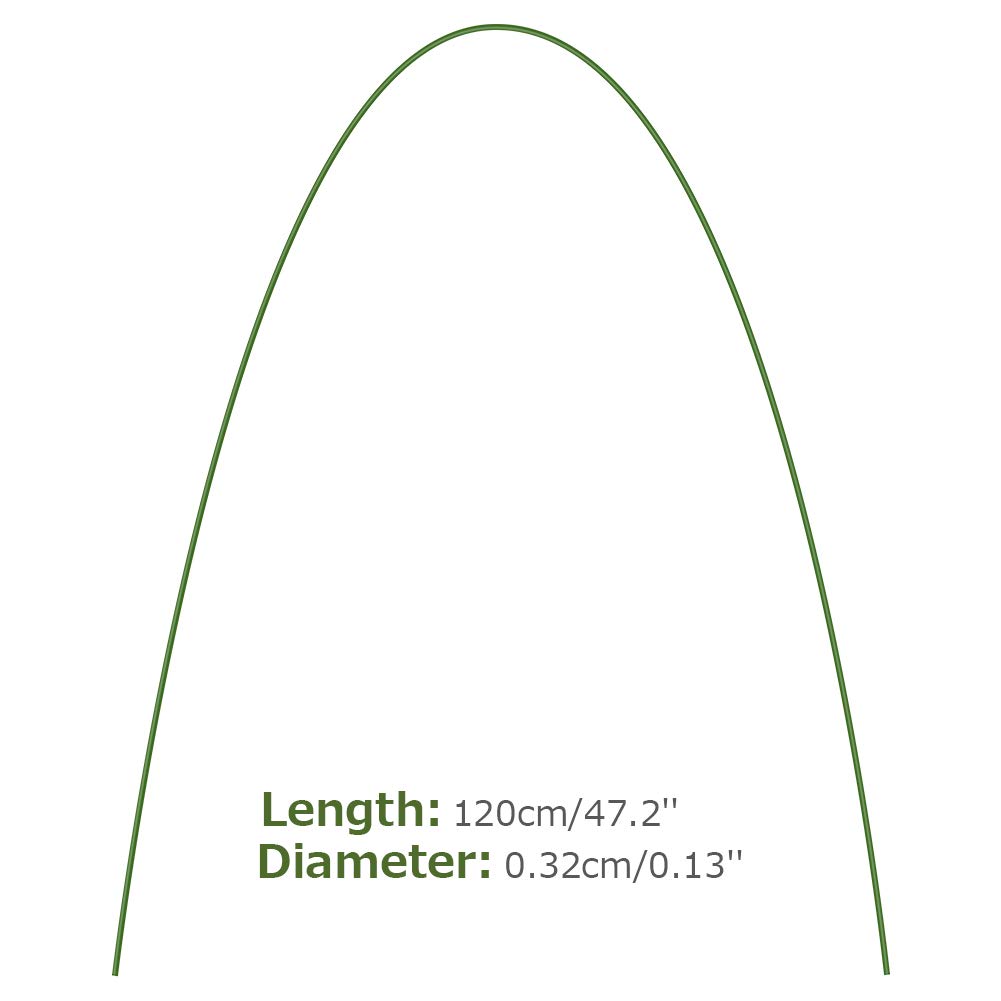 6Pcs 3.9ft Steel Greenhouse Hoops with Plastic Coating - Bendable Plant Support Arches for Grow Tunnels, Tomato Gardens & Fabric Covers | Durable Plant Protection for Raised Beds, Row Covers & Seasonal Gardening