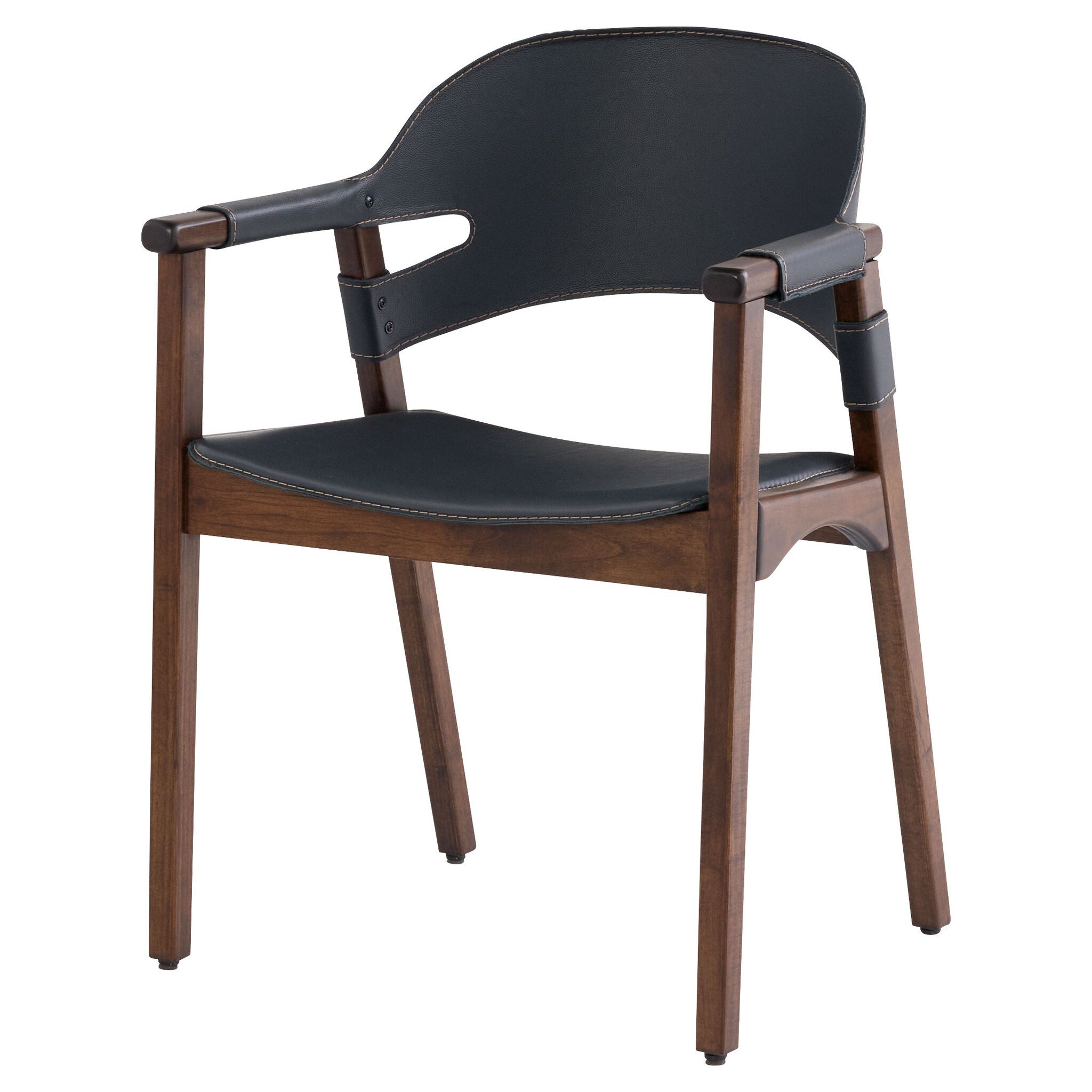 Cyan Design 11727 Boss Chair - Medium Brown & Navy Upholstered Office Chair for Executive Workspace & Home Office