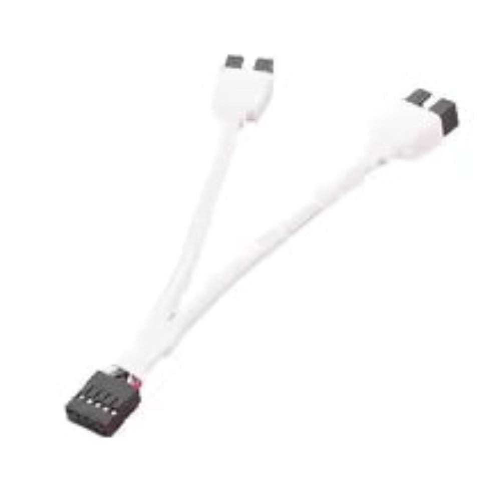 9-Pin USB Header Splitter for Motherboard - White | Extend USB Ports for PC Build, Gaming & Workstation Setup