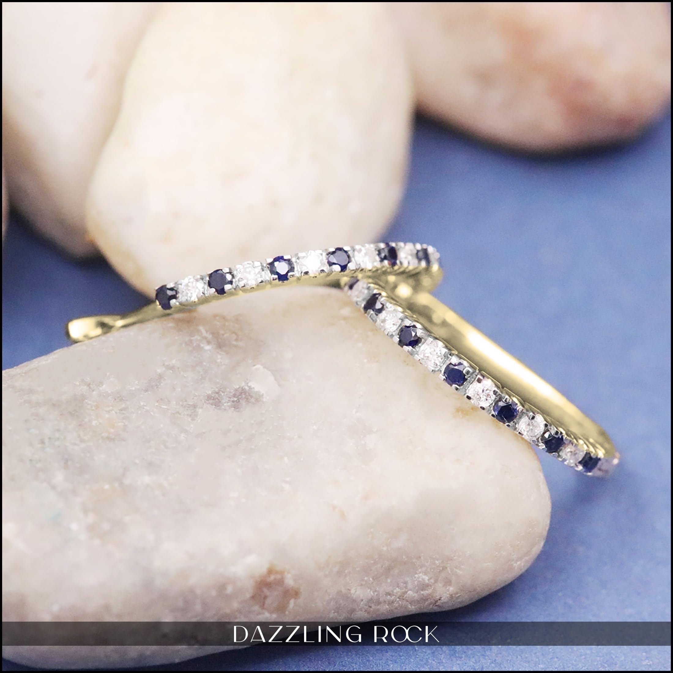 10K Solid Gold Round Blue Sapphire & White Diamond Huggie Hoop Earrings for Women - Dazzlingrock Collection | Elegant Jewelry for Parties, Weddings & Everyday Wear