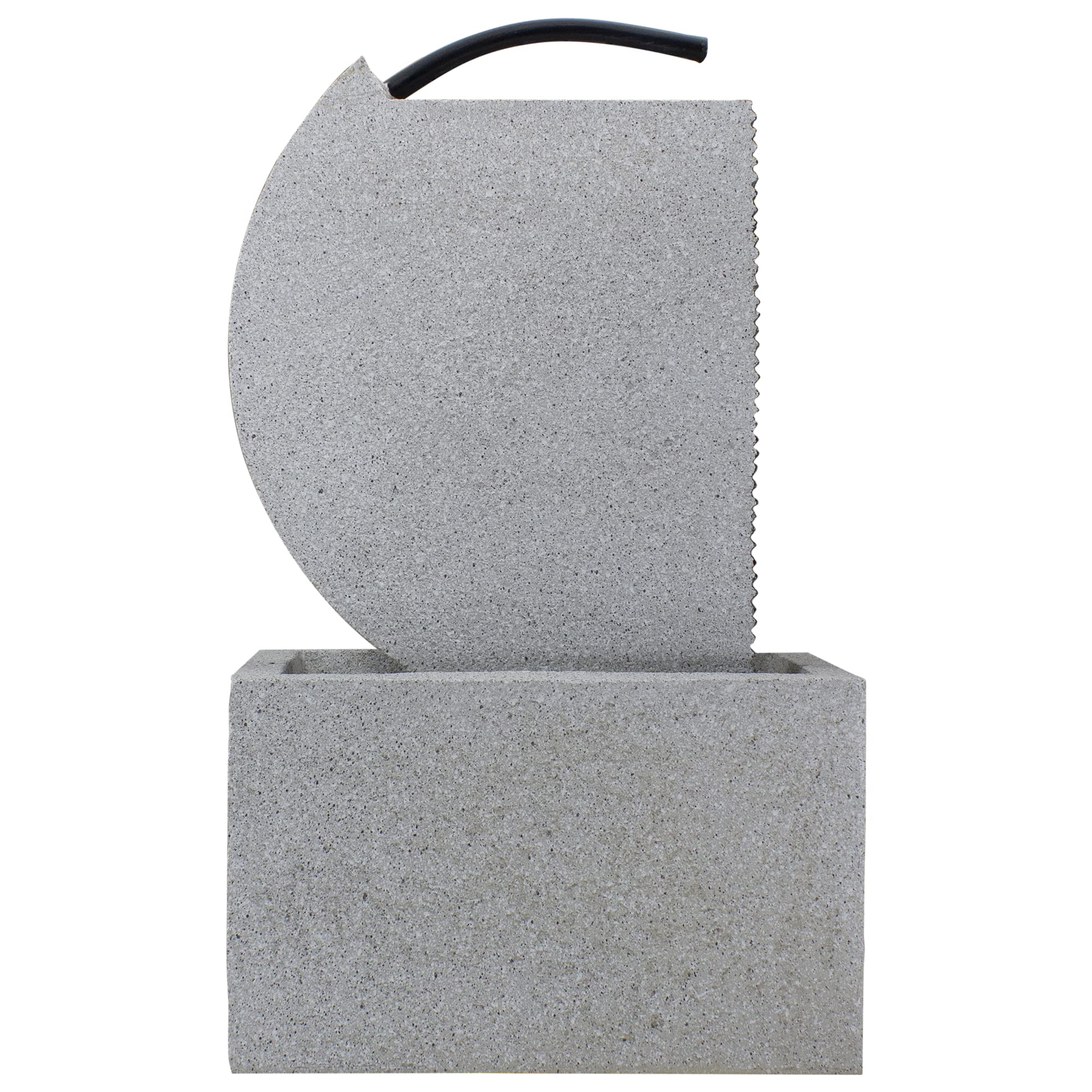 Modern Outdoor Waterfall Fountain - 20 Inch Gray Stone Rain Shower Garden Fountain for Patio, Yard, and Landscape Decor