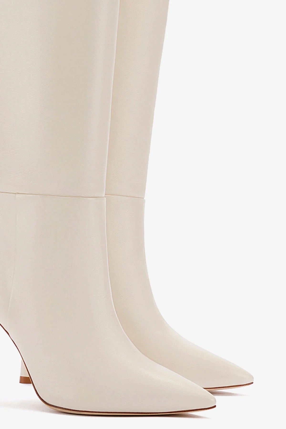 Kate Women's Hi Boots in Ivory Leather - Stylish & Comfortable Winter Ankle Boots for Casual Outfits & Office Wear