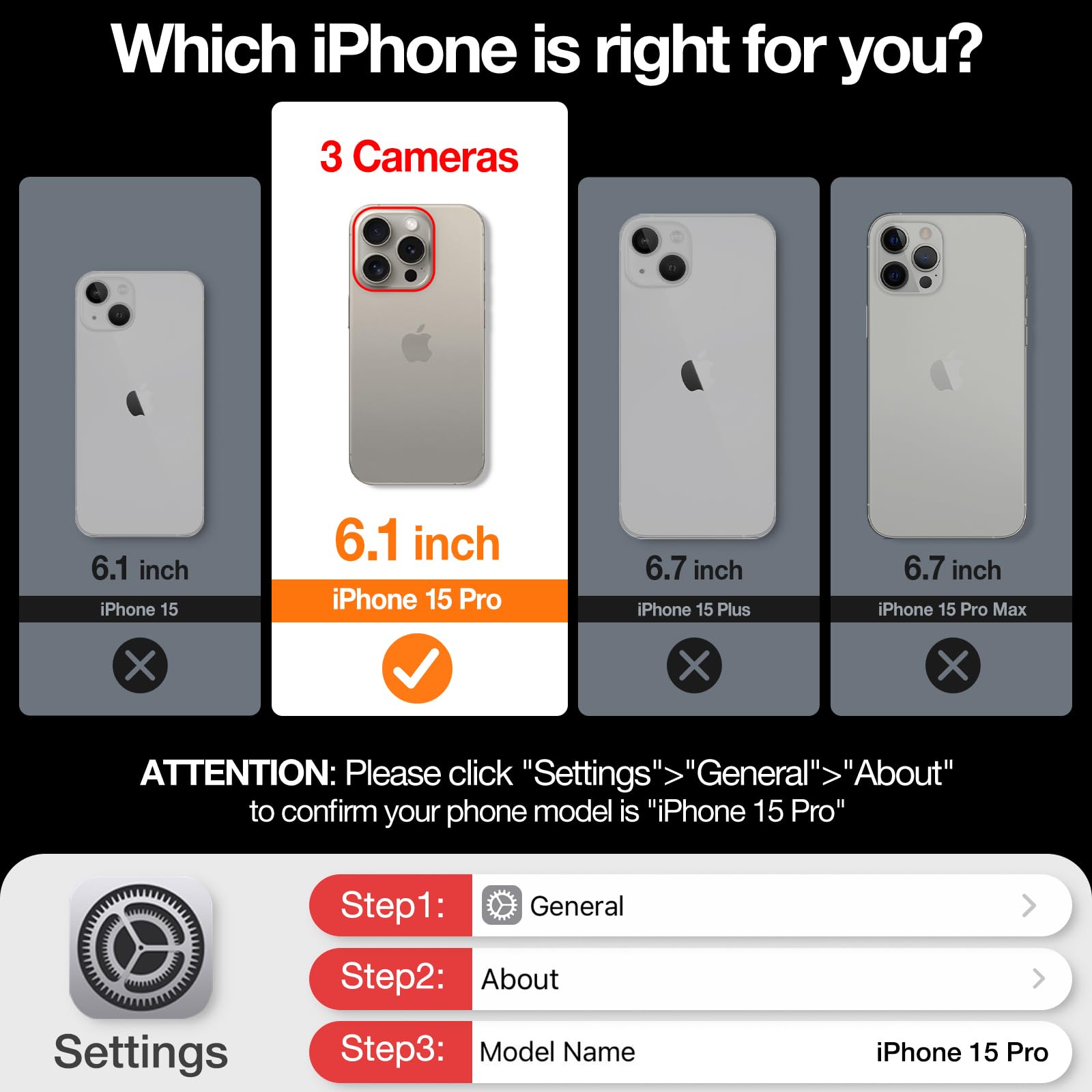 TORRAS Ultra Thin iPhone 15 Pro Case 6.1 Inch - Slim Fit Matte Hard Cover with Velvety Feel, Lightweight & Anti-Scratch Protection - Perfect for Everyday Use, Office & Travel - Black