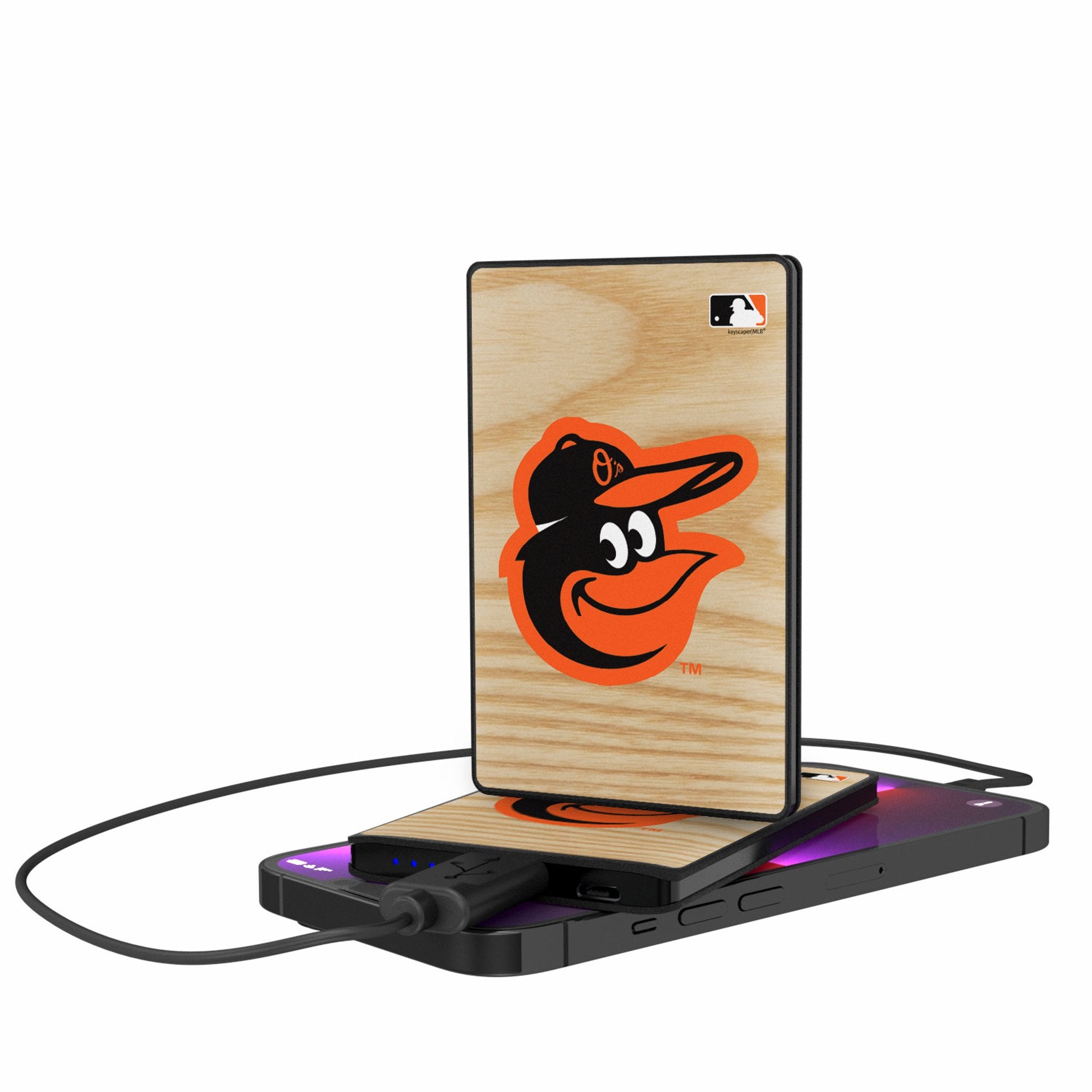 Baltimore Orioles Baseball Bat 2500mAh Power Bank - Portable Credit Card Sized Charger for iPhone, Android & USB Devices - Perfect for Travel, Camping & Emergency Backup