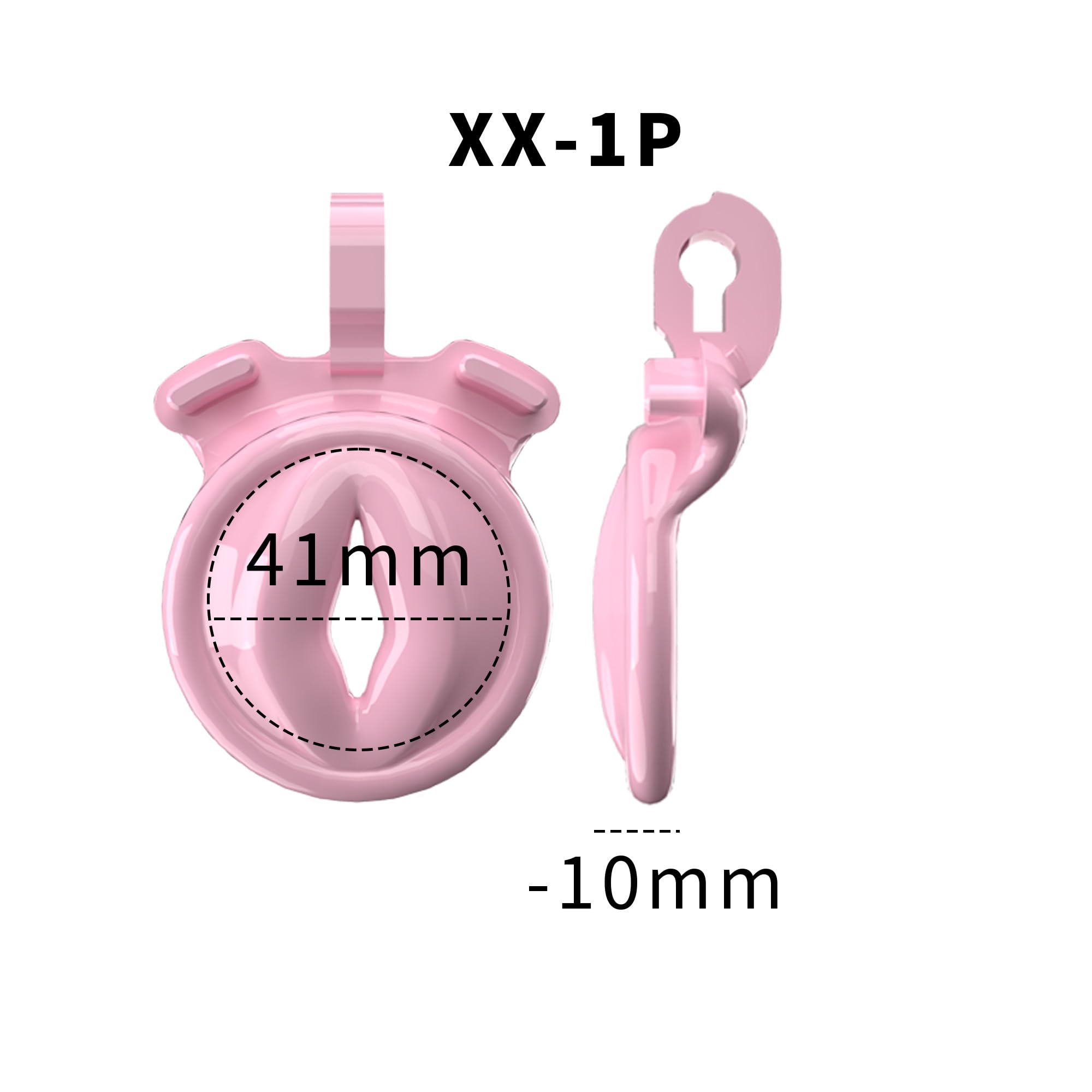 Flat Pink Inverted Negative Sissy Chastity Cage for Men - Small BDSM Device with Lock Design | Discreet Penis Cage for Couples Play & Male Chastity Training | Perfect for Roleplay, Bondage & Power Exchange Scenes