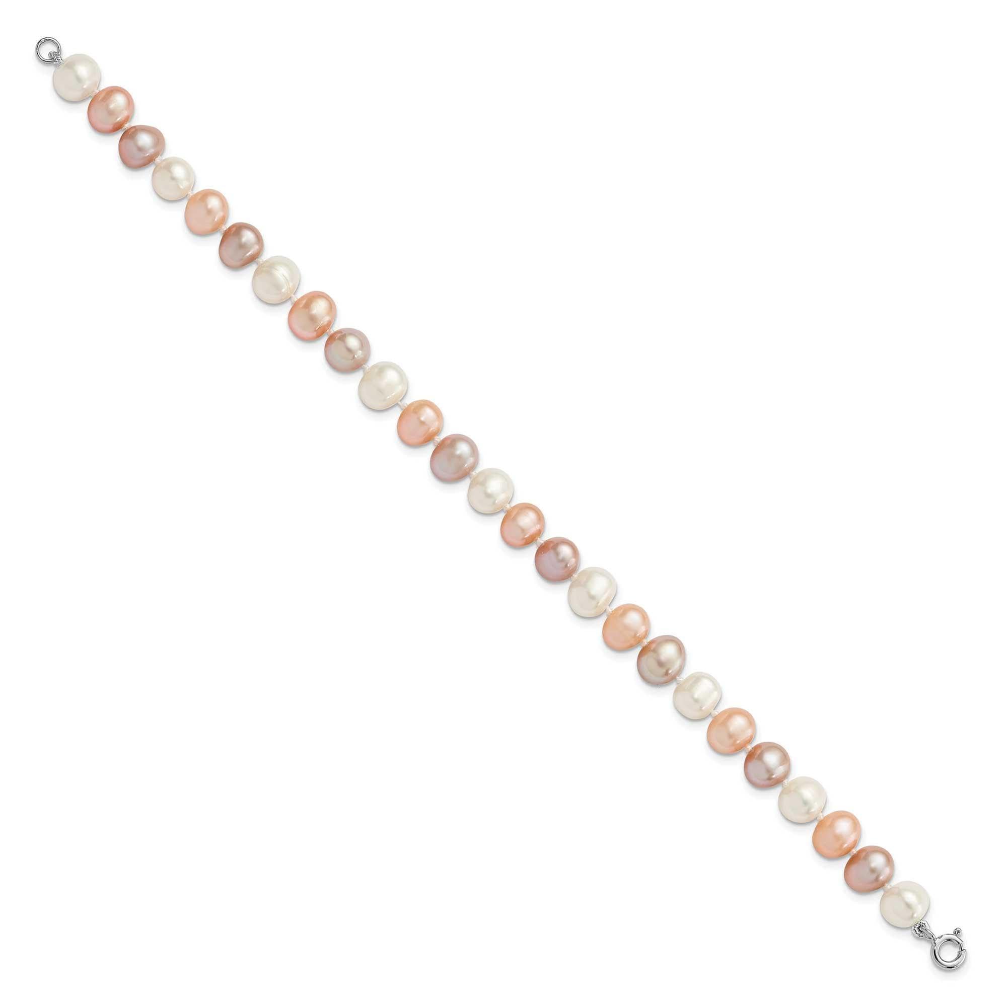 White, Peach & Purple Freshwater Pearl Necklace & Stud Earrings Set | Elegant Jewelry Gift for Women | Perfect for Weddings, Parties & Special Occasions