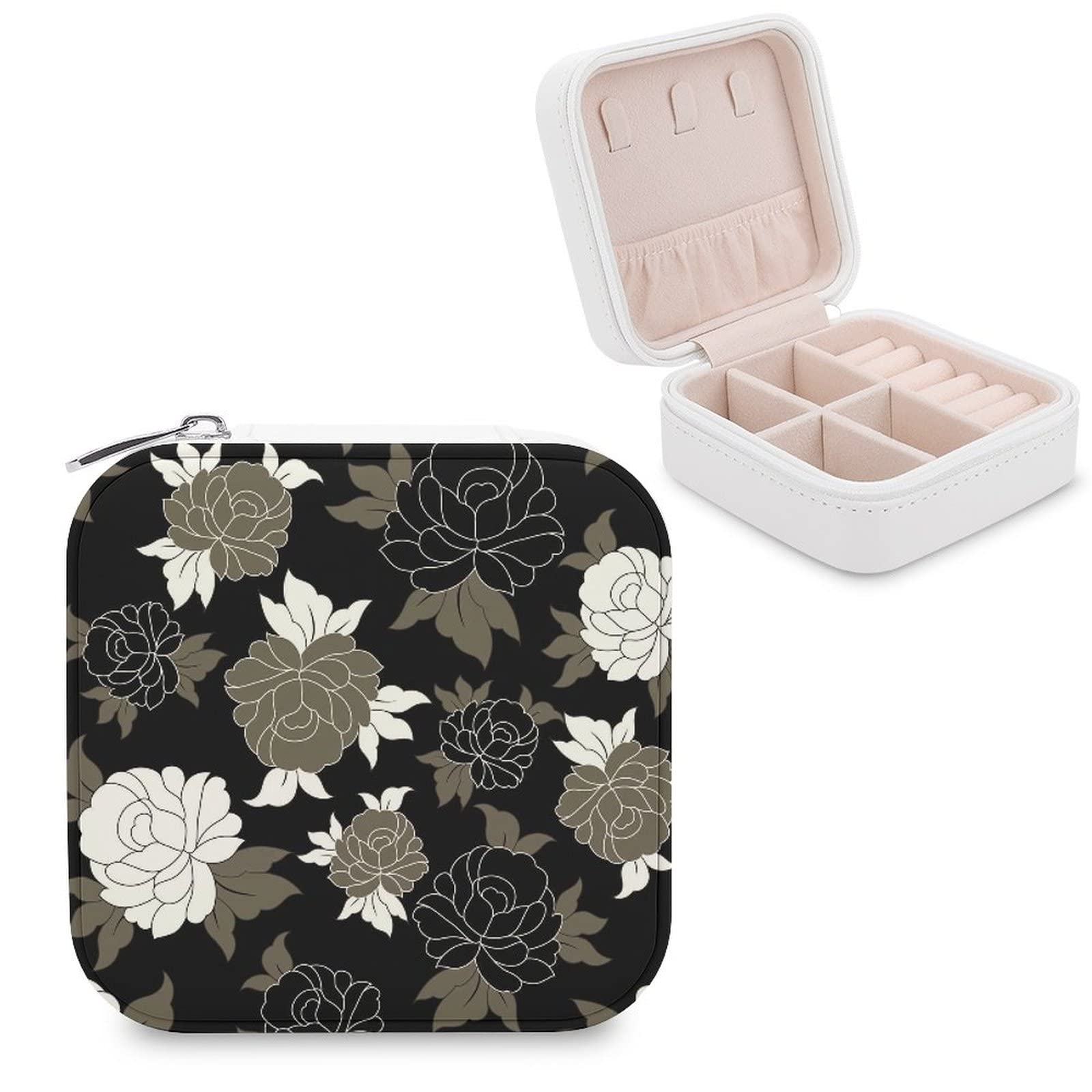 Women's PU Leather Jewelry Organizer Box - Portable Travel Jewelry Case for Rings, Earrings, Necklaces & Bracelets - Perfect for Home Storage, Travel & Gift Giving