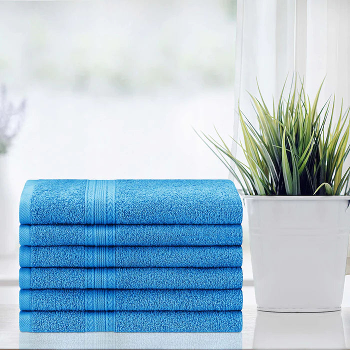 Premium 6-Piece Eco-Friendly Cotton Hand Towel Set - Soft, Absorbent & Sustainable Bath Towels for Kitchen, Bathroom & Gym - Ideal for Home, Spa & Travel Use