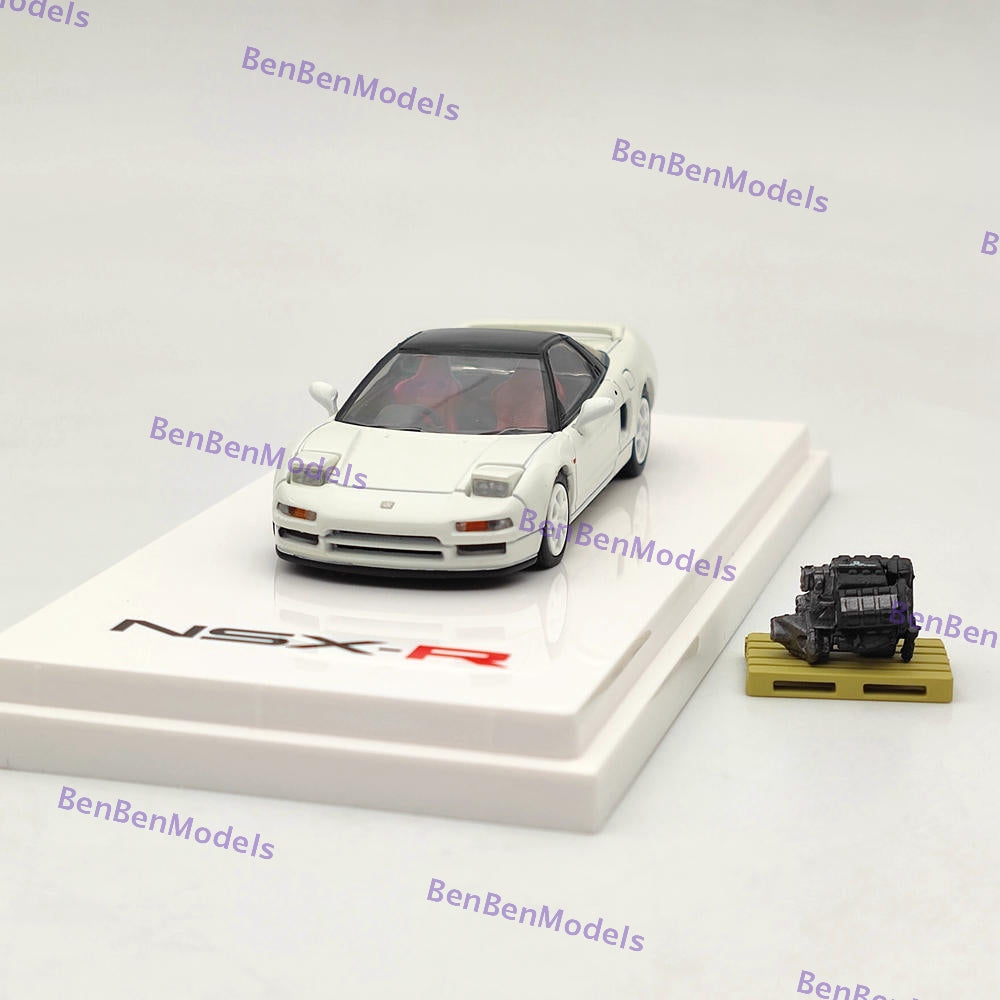 1/64 Scale Hobby Japan NSX (NA1) Type R Diecast Model Car with Engine Display - HJ642006RAW 1992 Honda NSX Collector's Item for Display & Racing Simulation