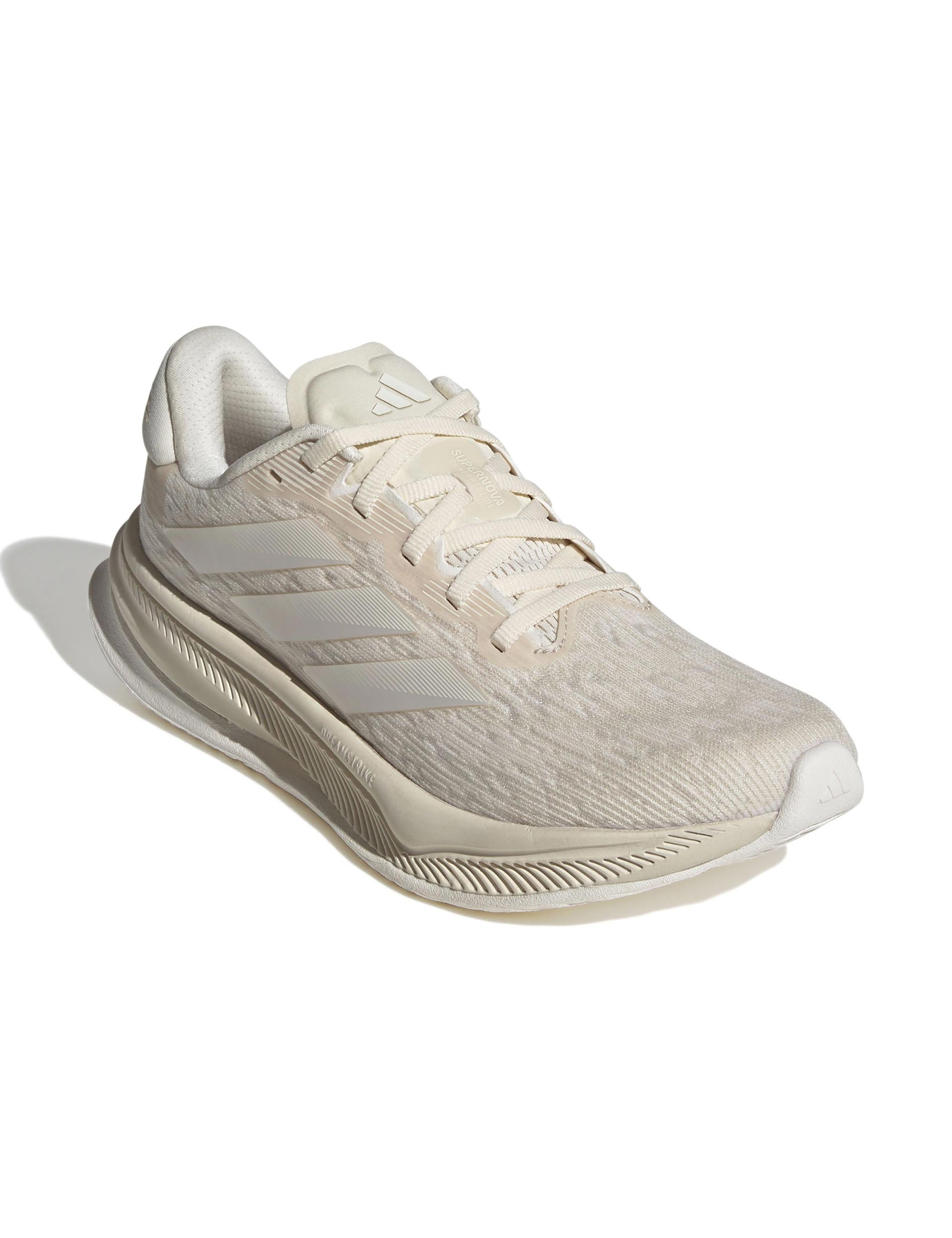 Supernova Comfortglide Running Shoes for Men & Women - Lightweight, Cushioned & Breathable - Wonder White/Zero Metallic/Chalk White - Perfect for Jogging, Gym Workouts & Daily Walking