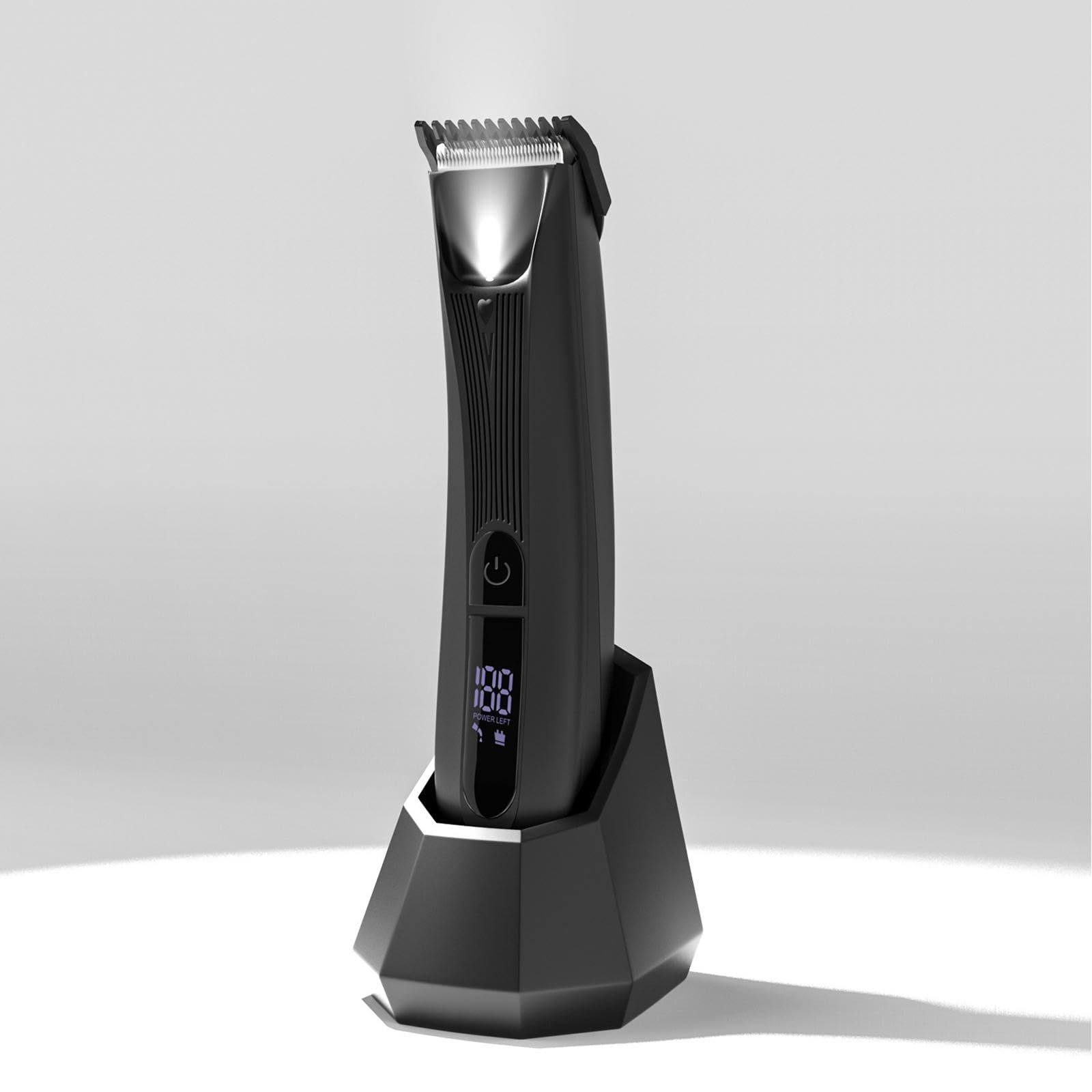 Professional Body Hair Trimmer with LCD Display - Portable Waterproof Groomer for Men's Chest, Armpit & Back Hair - Perfect for Travel, Gym & Home Use