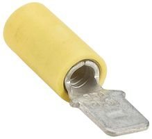 10-12AWG Brass Quick Disconnect Terminals (25 Pack) - 10RC-250T Yellow M 27.43mm Tin Plated for Automotive, Marine & Electrical Wiring Applications