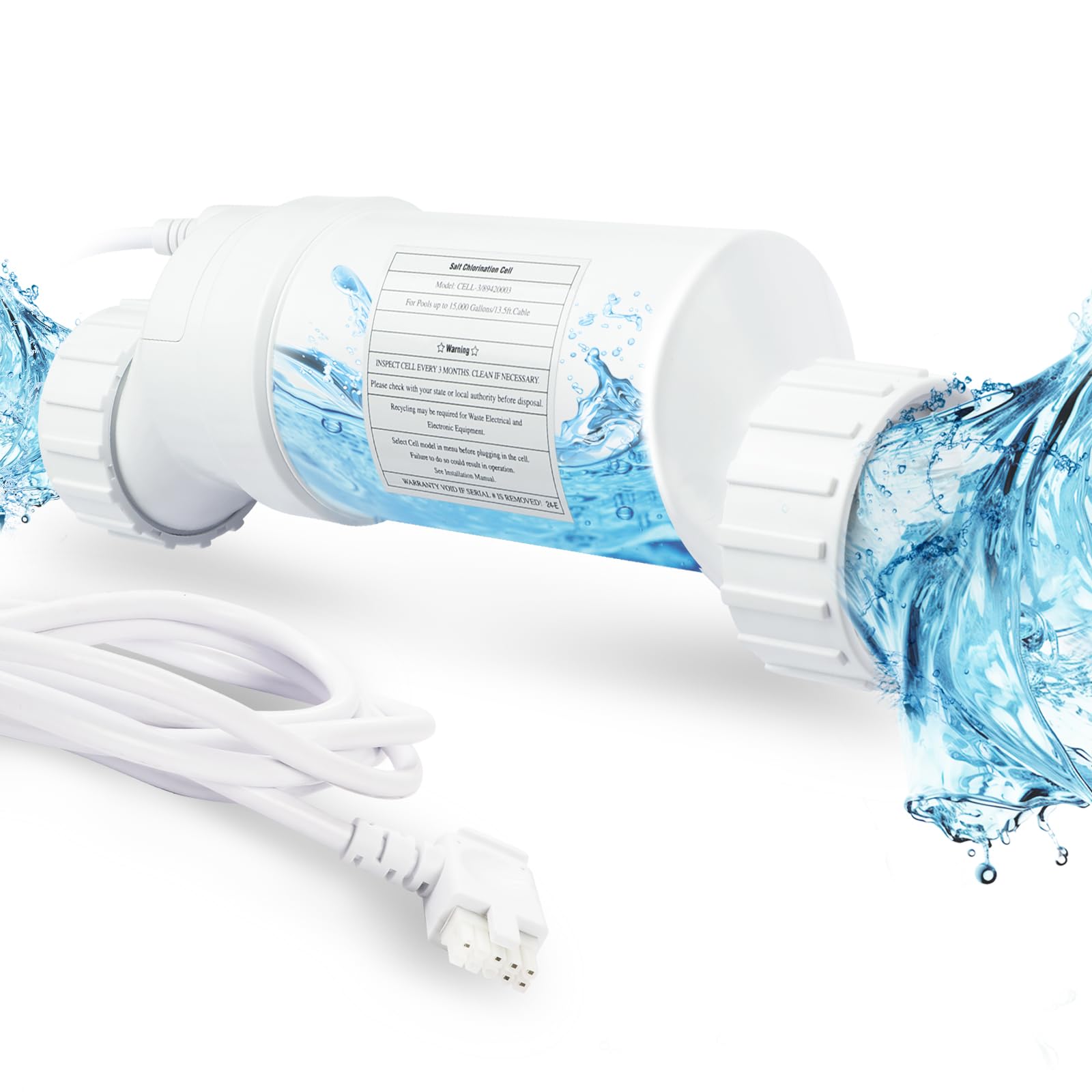 Hayward T-Cell-3 Salt Chlorine Generator Cell Replacement for In-Ground Pools up to 15,000 Gallons - BLW1T3H Compatible with Hayward Systems - Perfect for Saltwater Pool Maintenance & Chlorine Production