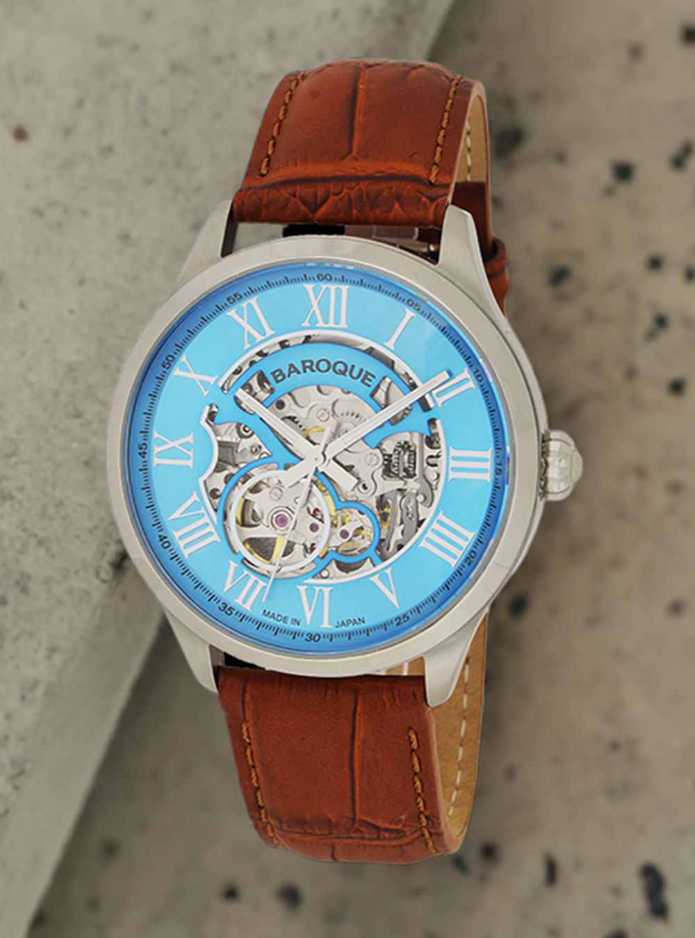BAROQUE Luxury Watch BA2006S - 18K Gold Plated Japanese Made Automatic Watch for Men - Perfect for Business, Formal Events & Special Occasions