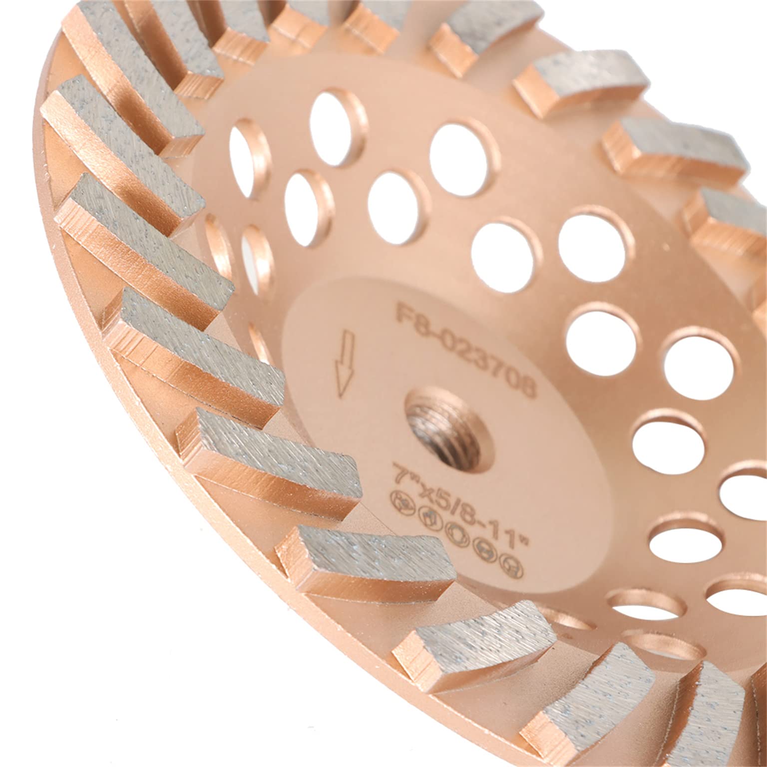 7-Inch Diamond Cup Grinding Wheel for Concrete - 24 Turbo Segments with 5/8
