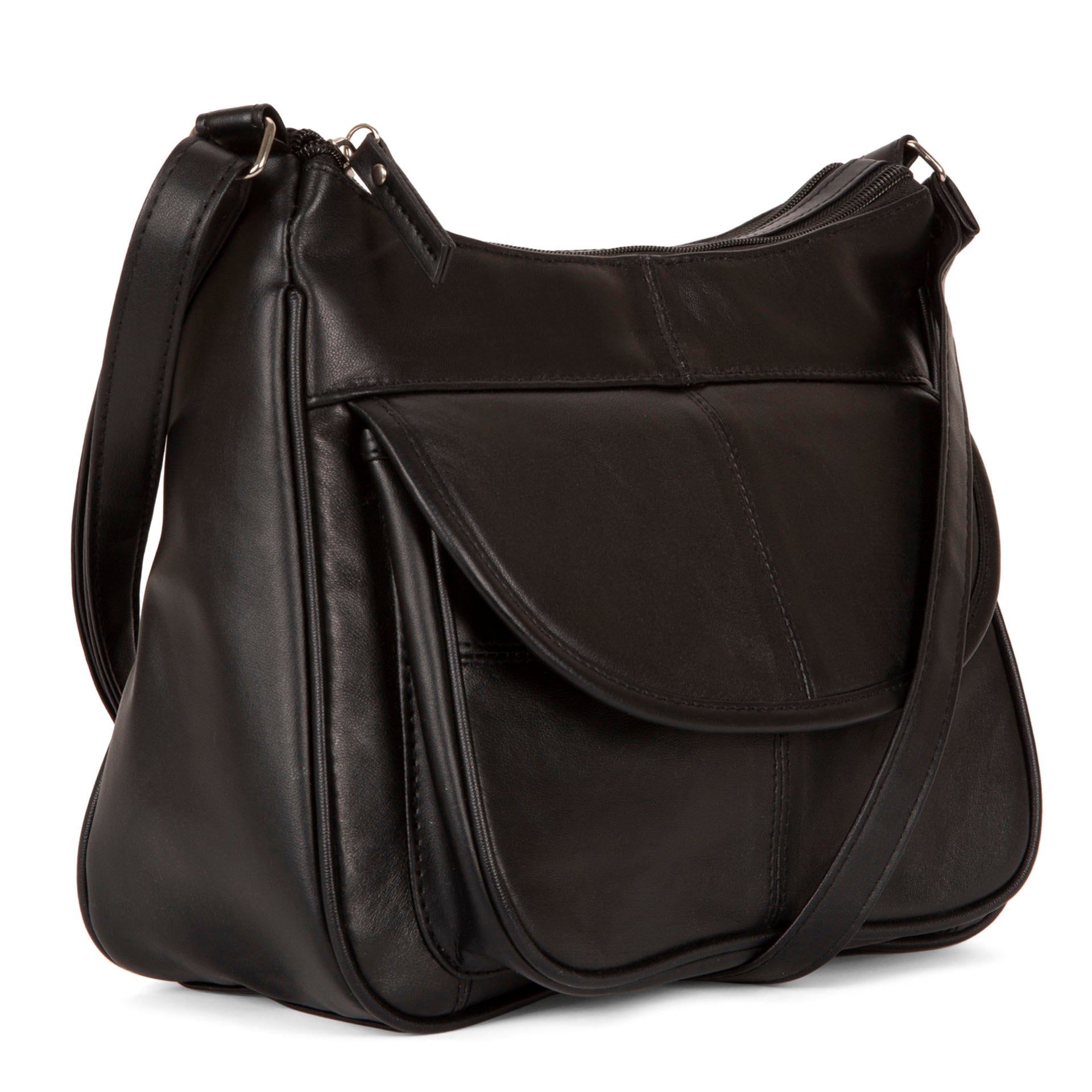 RFID Blocking Leather Crossbody Bag with Flap - Secure & Stylish for Travel, Shopping & Daily Use