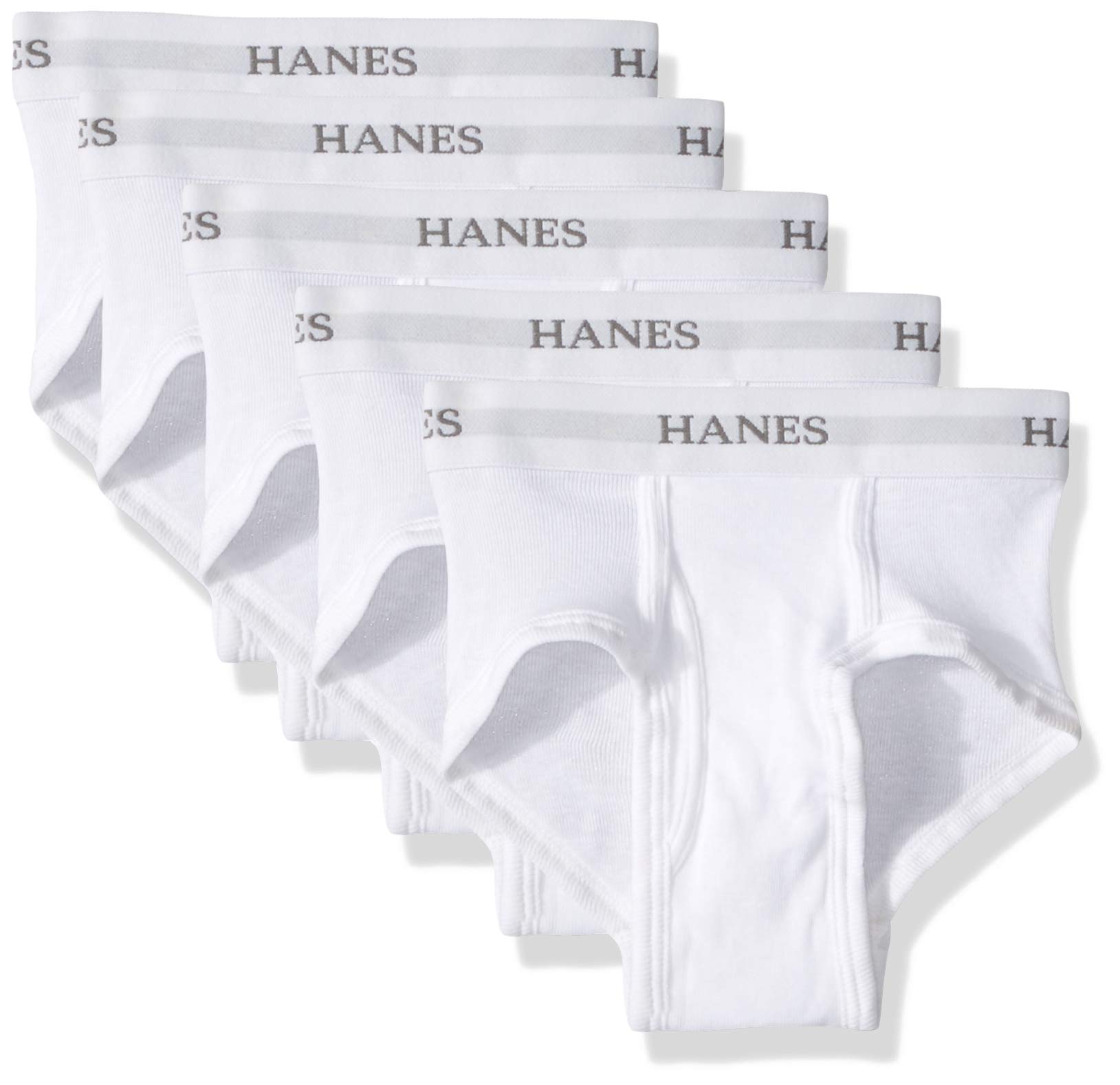 Hanes Boys' Ultimate White Briefs 5-Pack - Soft Cotton Underwear for Kids, Comfortable Everyday Wear for School, Sports & Play