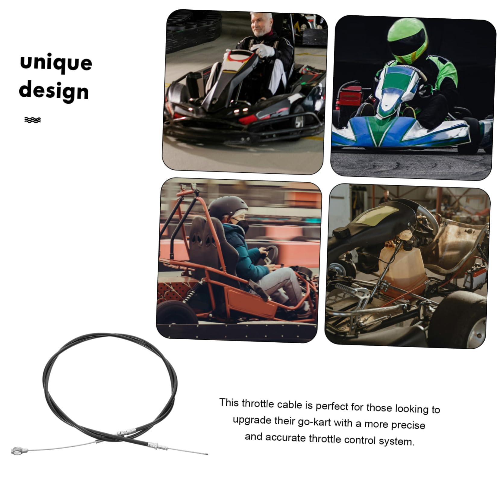 71-Inch Go Kart Throttle Cable Replacement Kit - High Performance Throttle Control for Racing Karts, Mini Bikes & ATVs - Durable Replacement Part for Smooth Acceleration (Perfect for Track Racing & Off-Road Adventures)