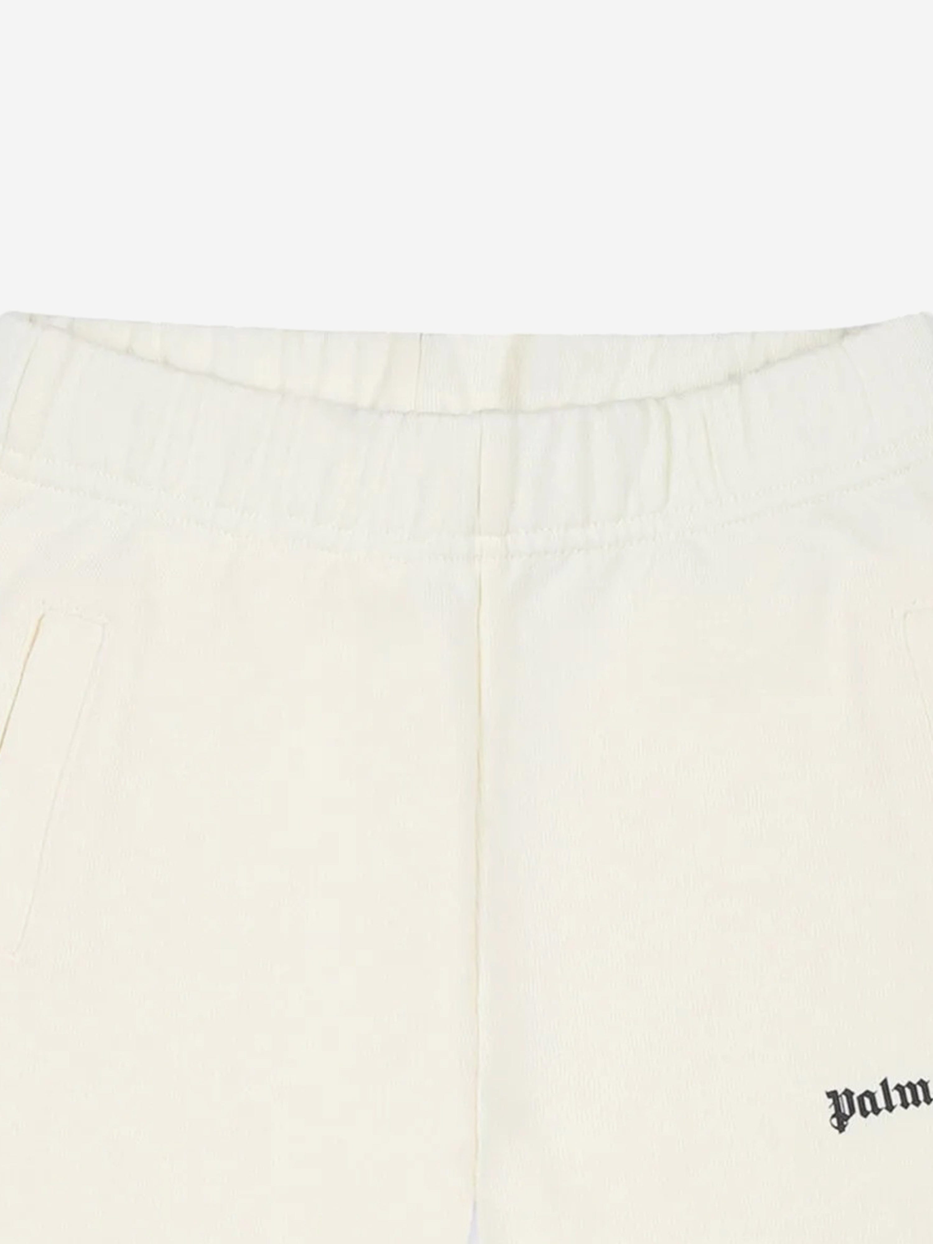 Baby Girls Logo Jogger Pants in Ivory - Soft Cotton Comfort for Playtime & Casual Outings